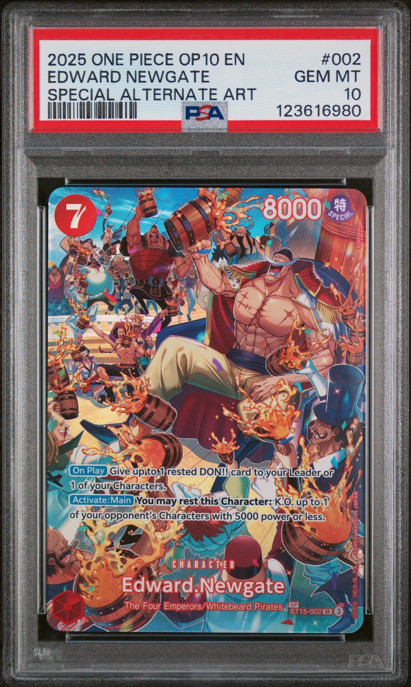 2025 One Piece Op10-royal Blood 002 Edward Newgate Special Alternate Art PSA 10