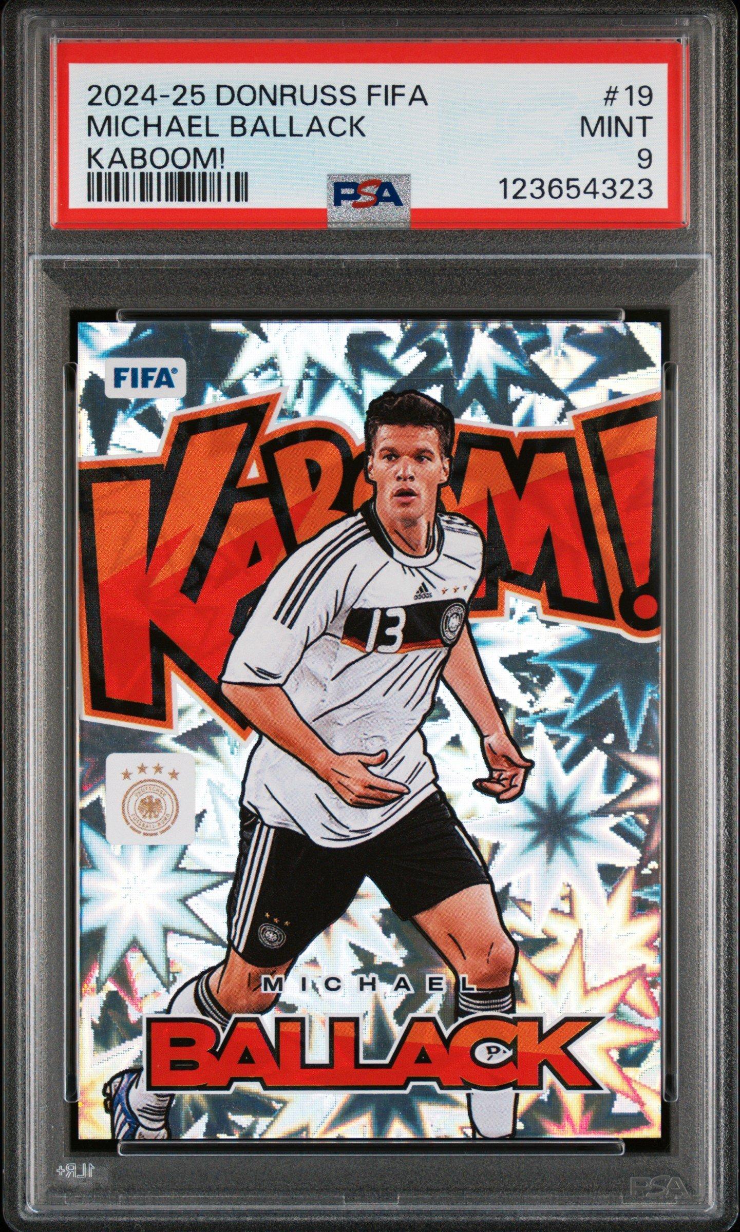 2024-25 Panini Donruss Fifa Kaboom 19 Michael Ballack PSA 9