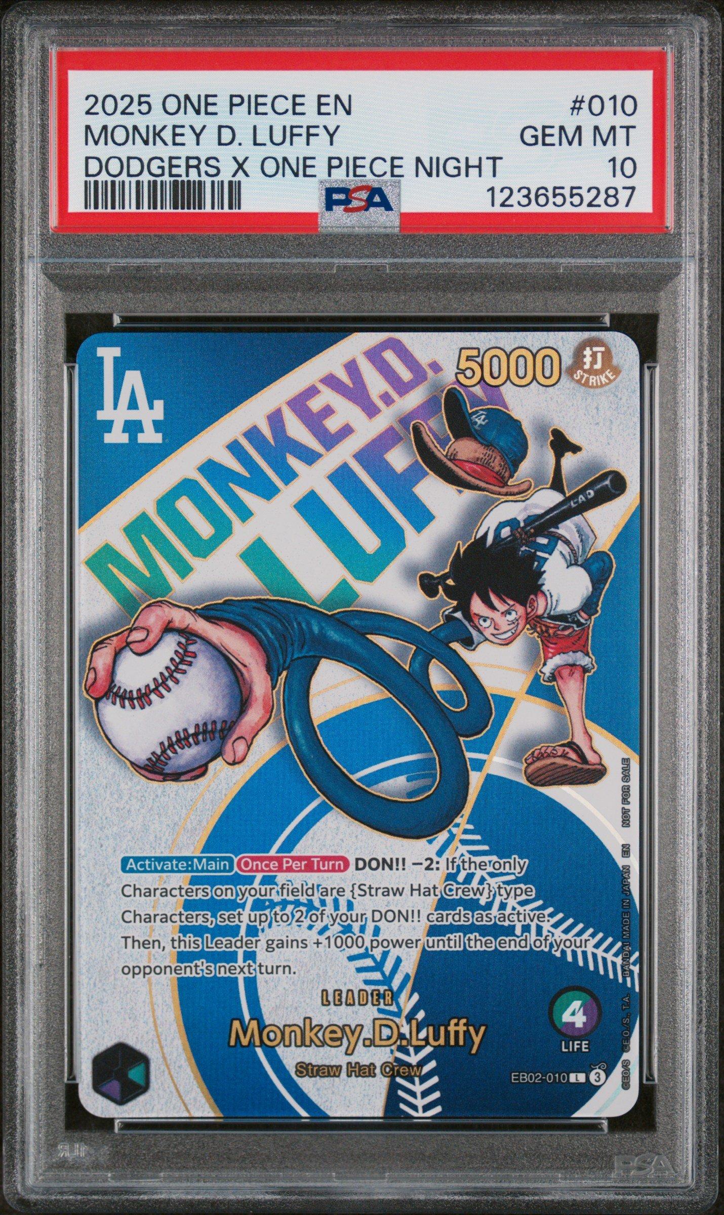 2025 One Piece Promos 010 Monkey D. Luffy Dodgers X One Piece