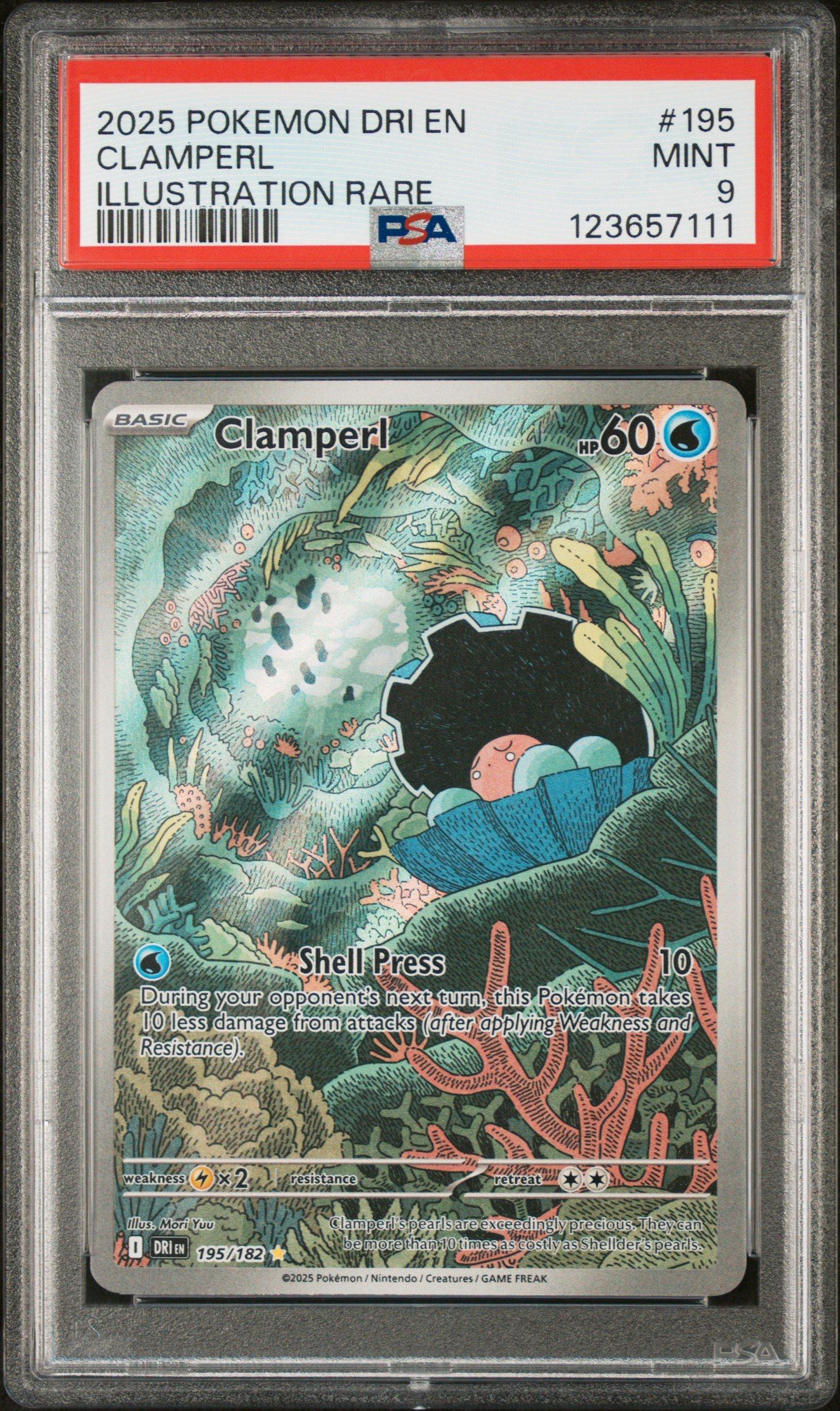 2025 Pokemon Dri En-destined Rivals 195 Clamperl Illustration Rare