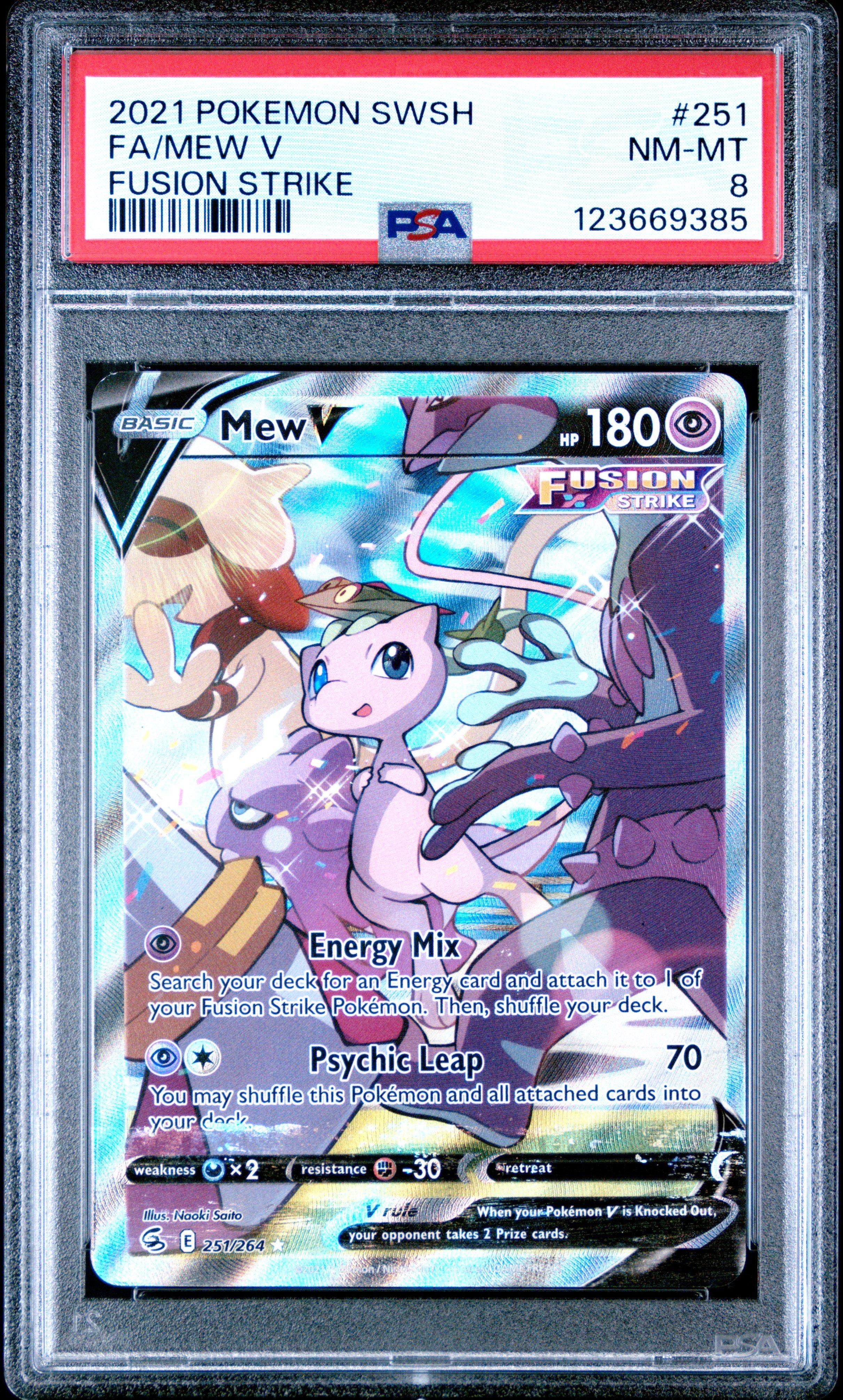 2021 Pokemon Sword & Shield Fusion Strike 251 Full Art/mew V PSA 8 Graded  Card | GameStop