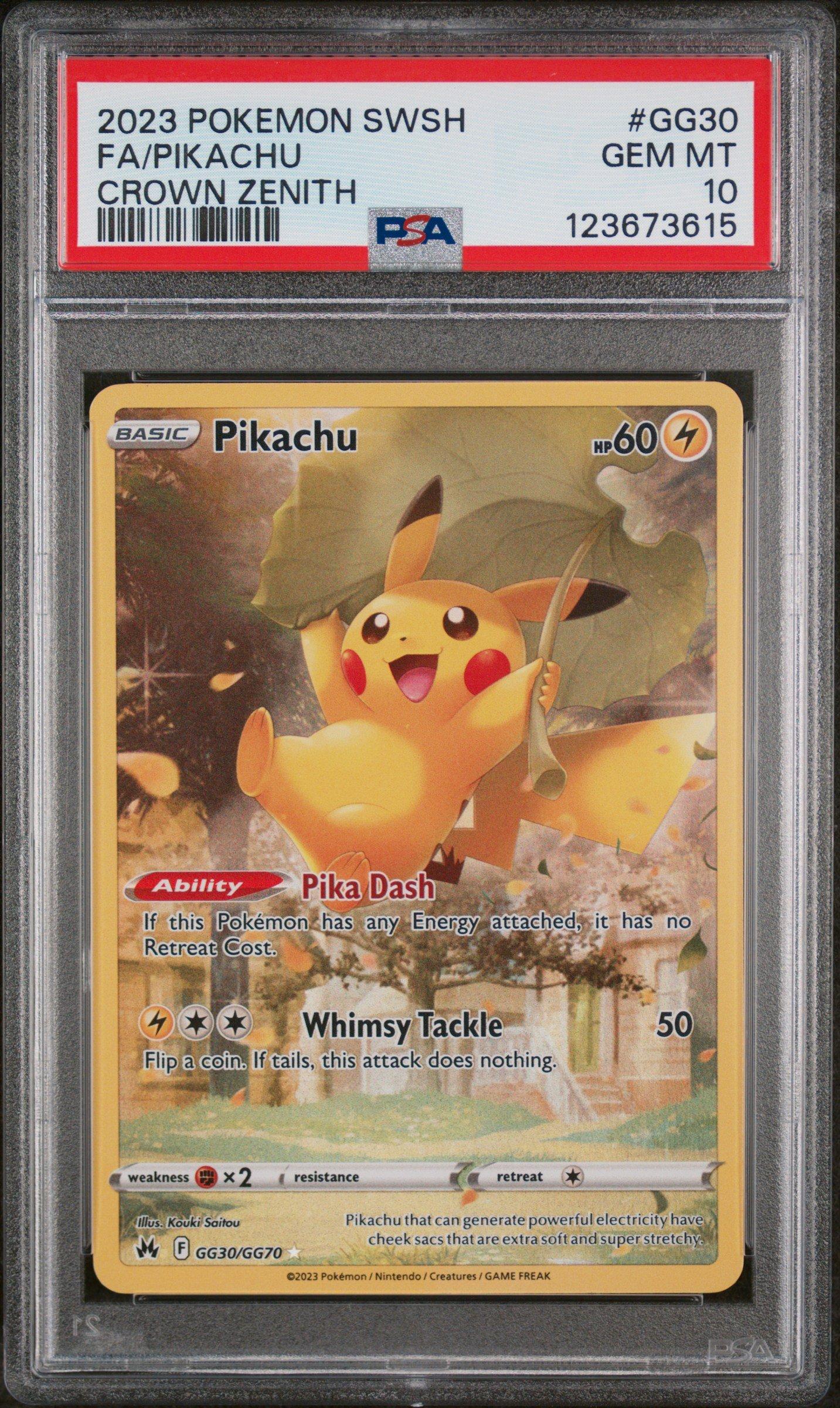 ポケモンカード【PSA】 2023 Pokemon Sword And Shield Crown Zenith Gg30 Full Art/pikachu
