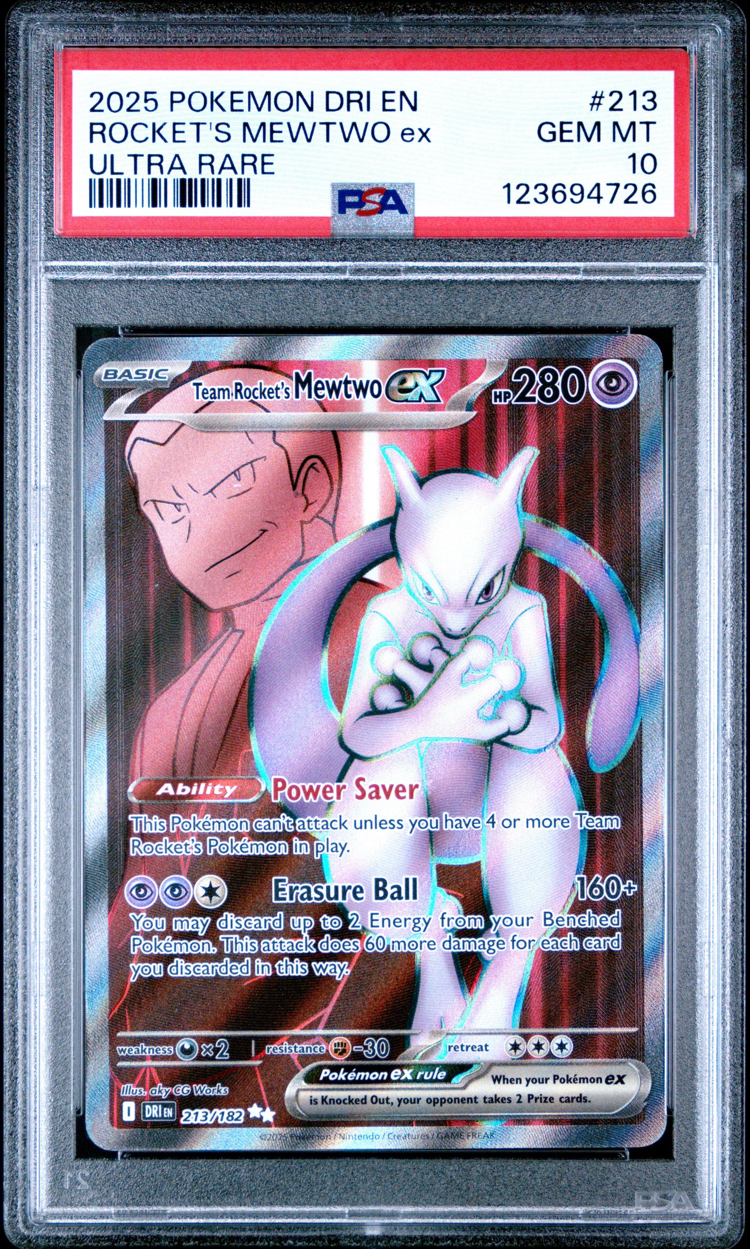 2025 Pokemon Dri En-destined Rivals 213 Team Rocket's Mewtwo Ex