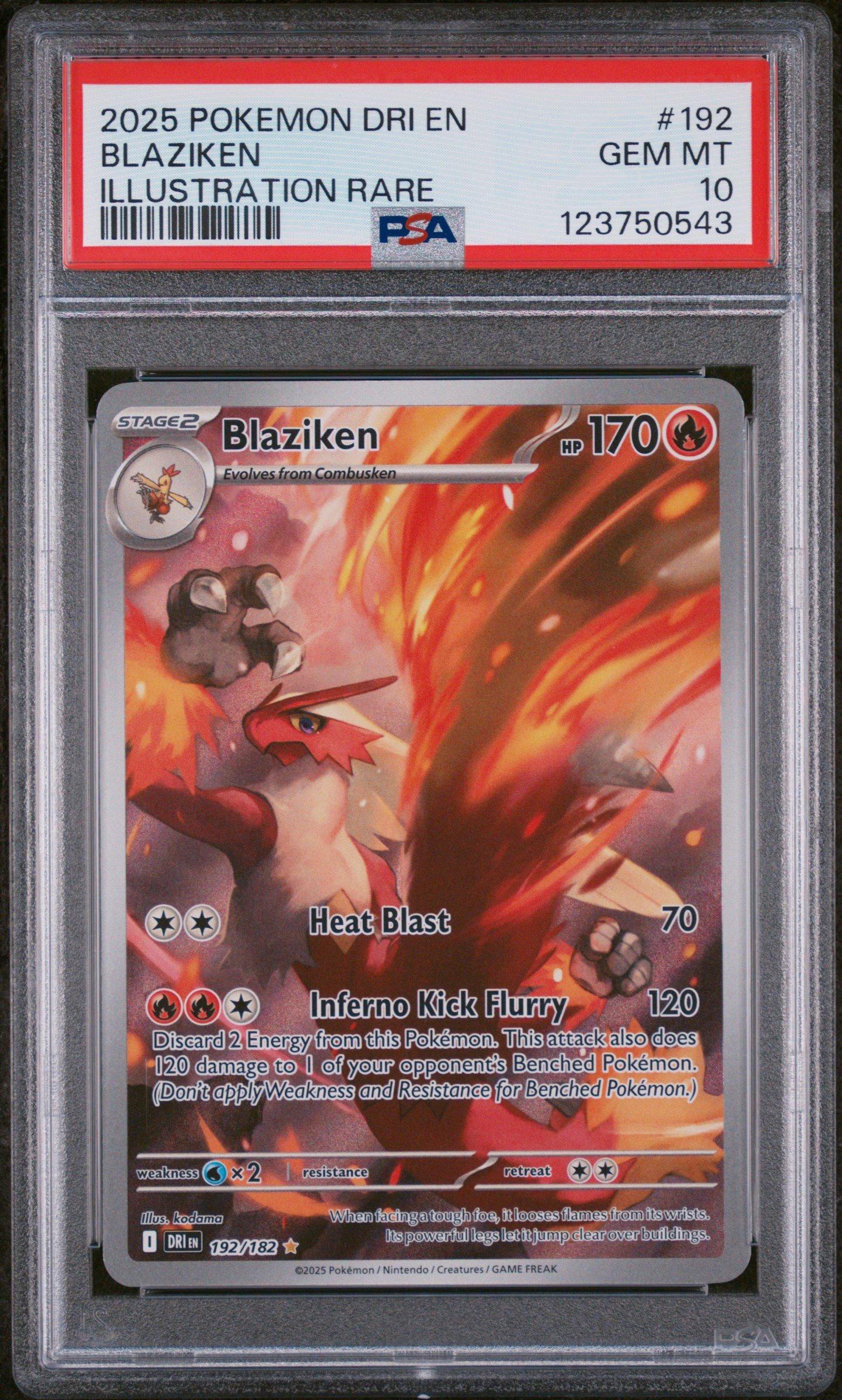 2025 Pokemon Dri En-destined Rivals 192 Blaziken Illustration Rare