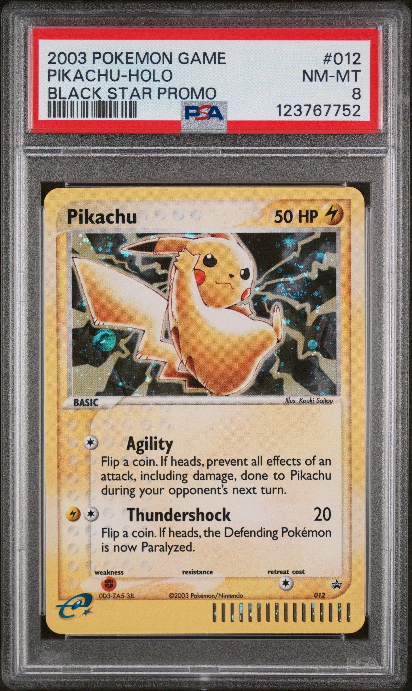 2003 Pokemon Black Star Promo 012 Pikachu-holo PSA 8 Graded Card