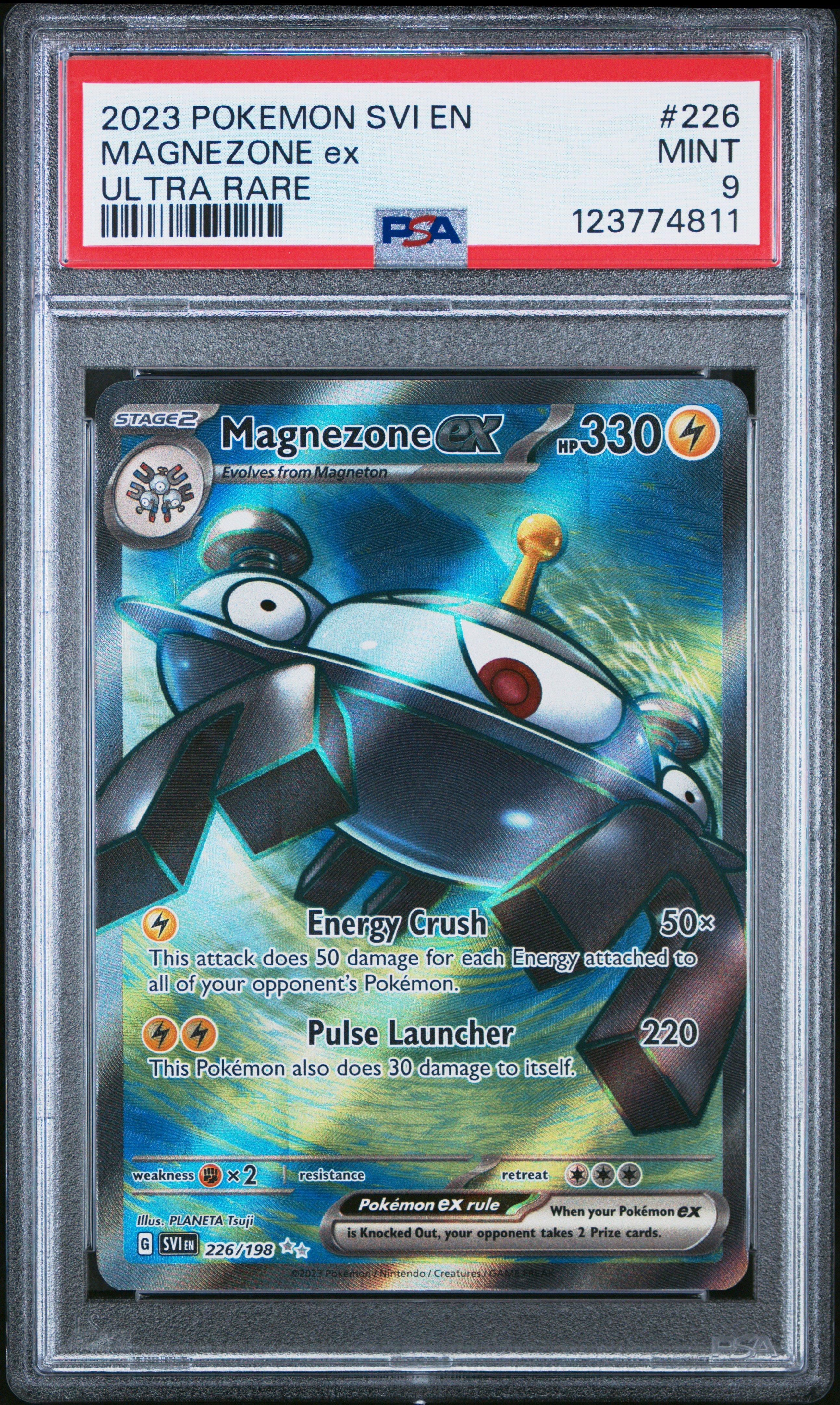 magnezone pokemon card - 226/198 - Scarlet & Violet - Ultra Rare variation to centering Magnezone (Triumphant Light #55/96, 3-Diamonds)