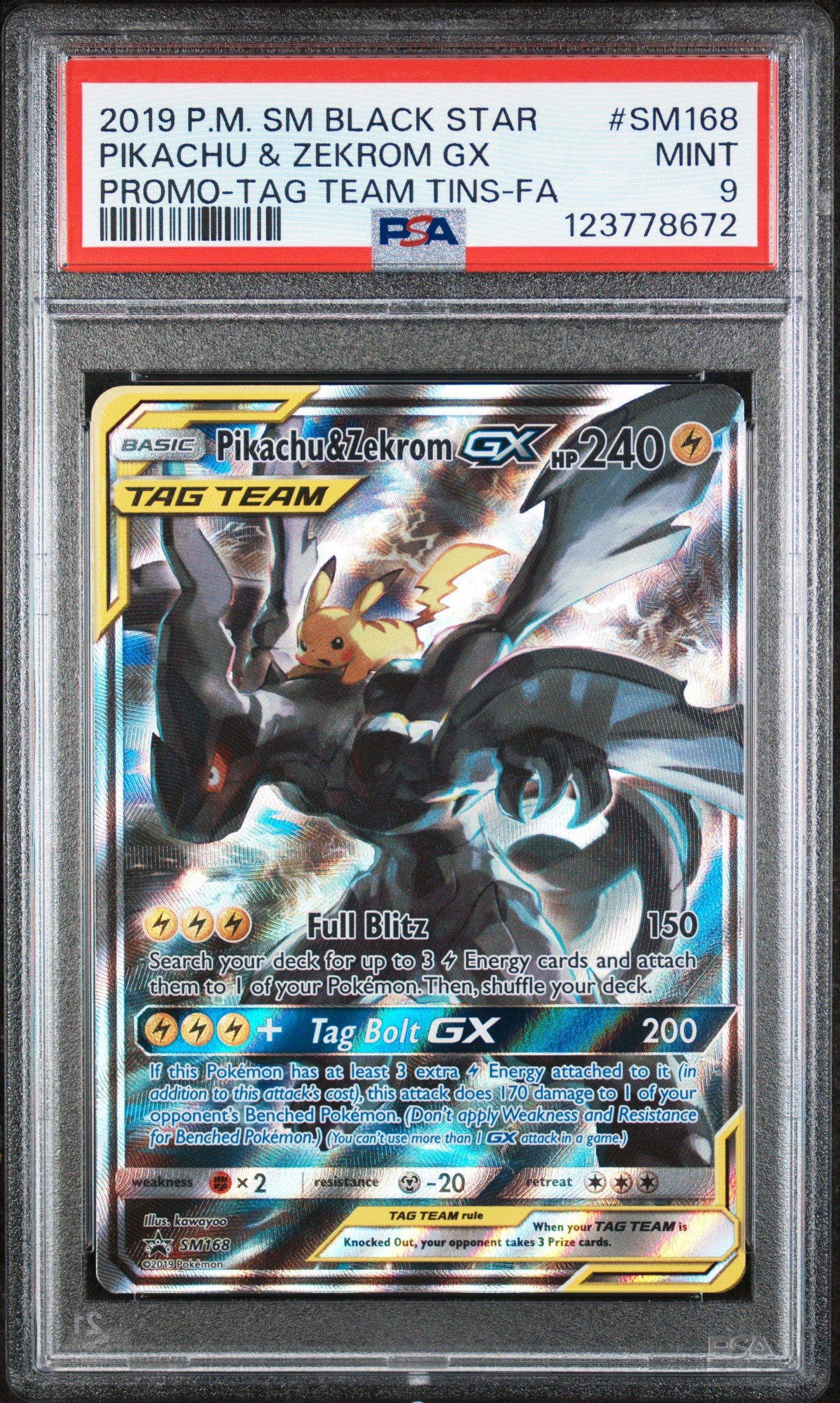 2019 Pokemon Sm Black Star Promo Sm168 Full Art/pikachu & Zekrom