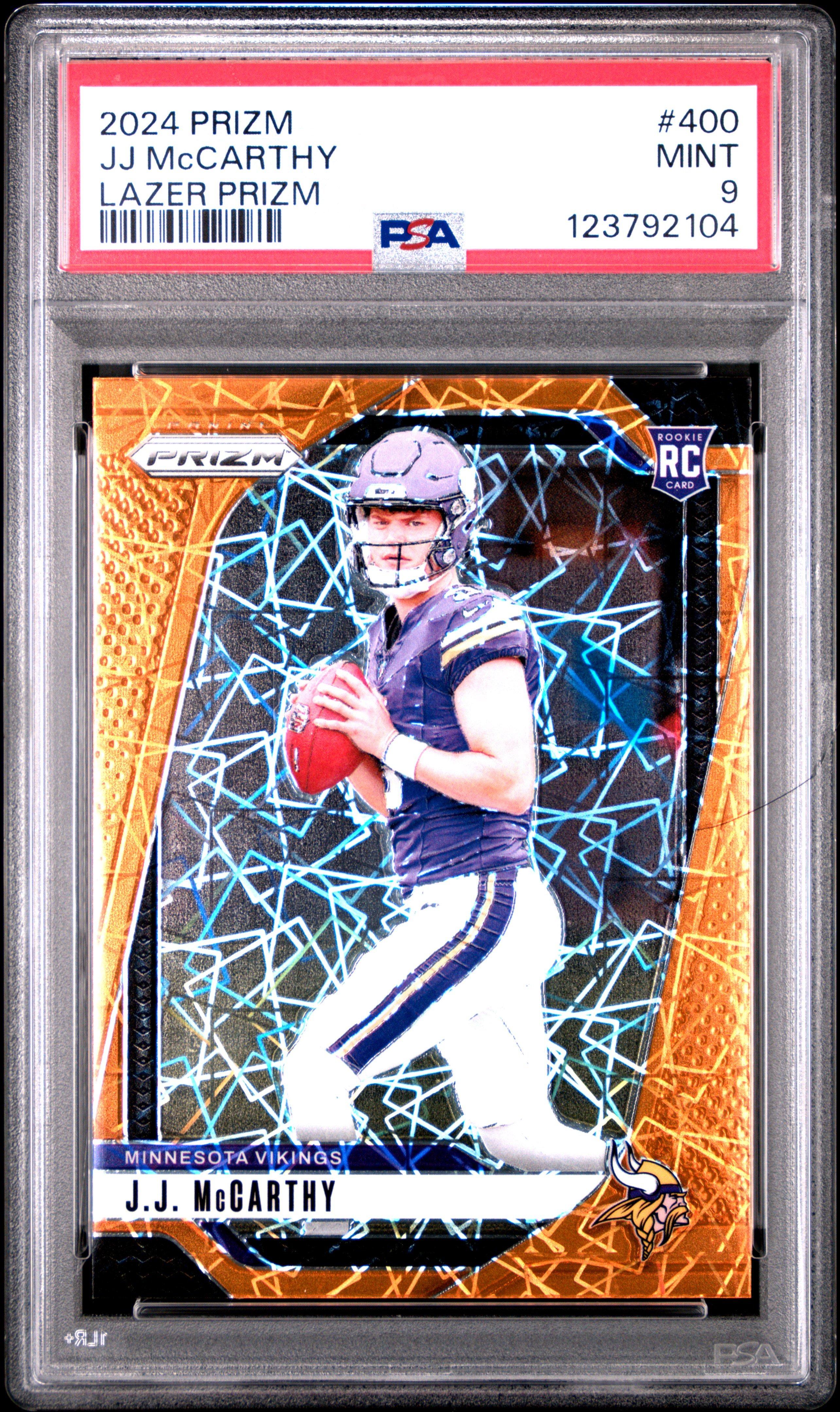 2024 Panini Prizm 400 Jj Mccarthy Lazer Prizm PSA 9 Graded Card