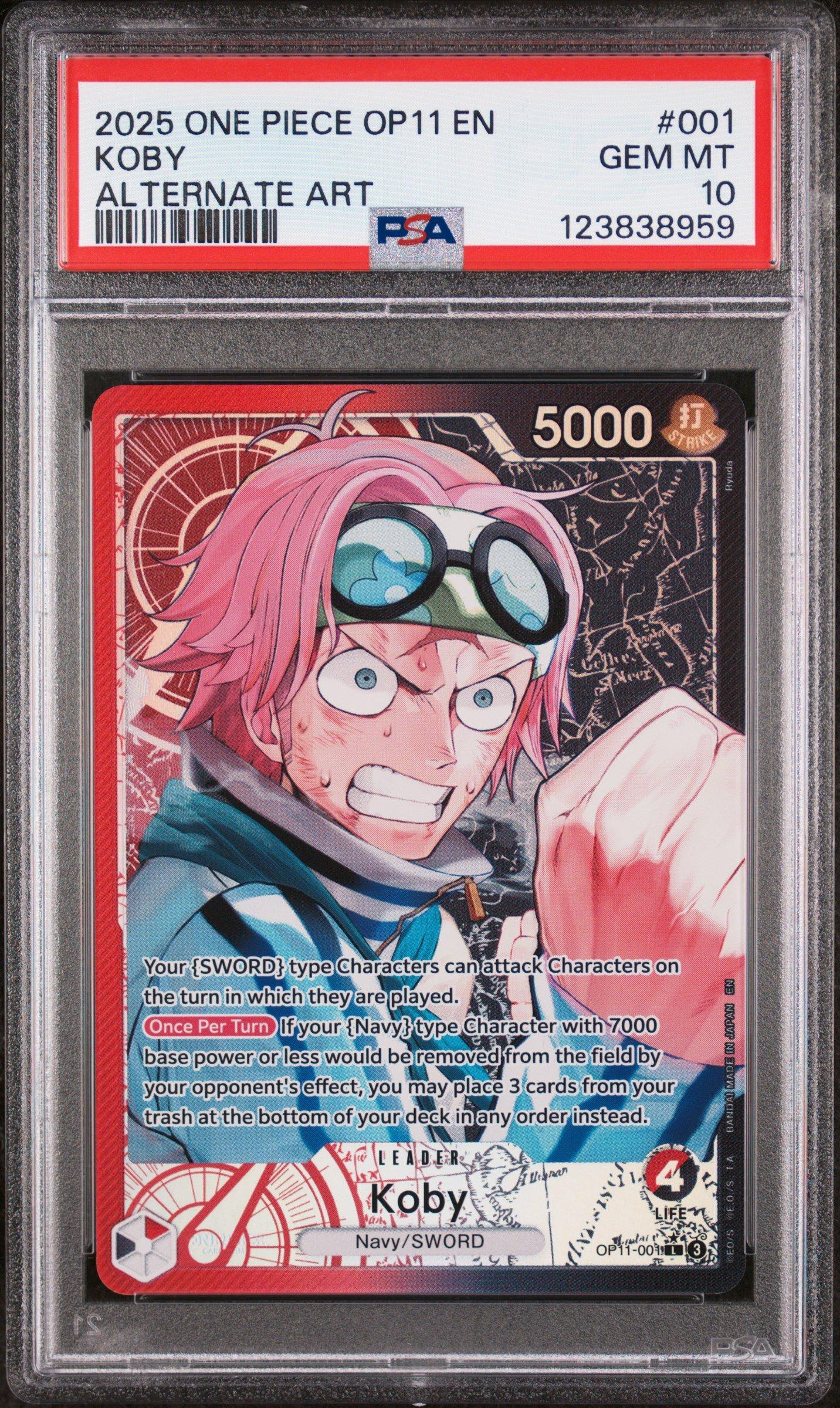 2025 One Piece Op11-a Fist Of Divine Speed 001 Koby Alternate Art