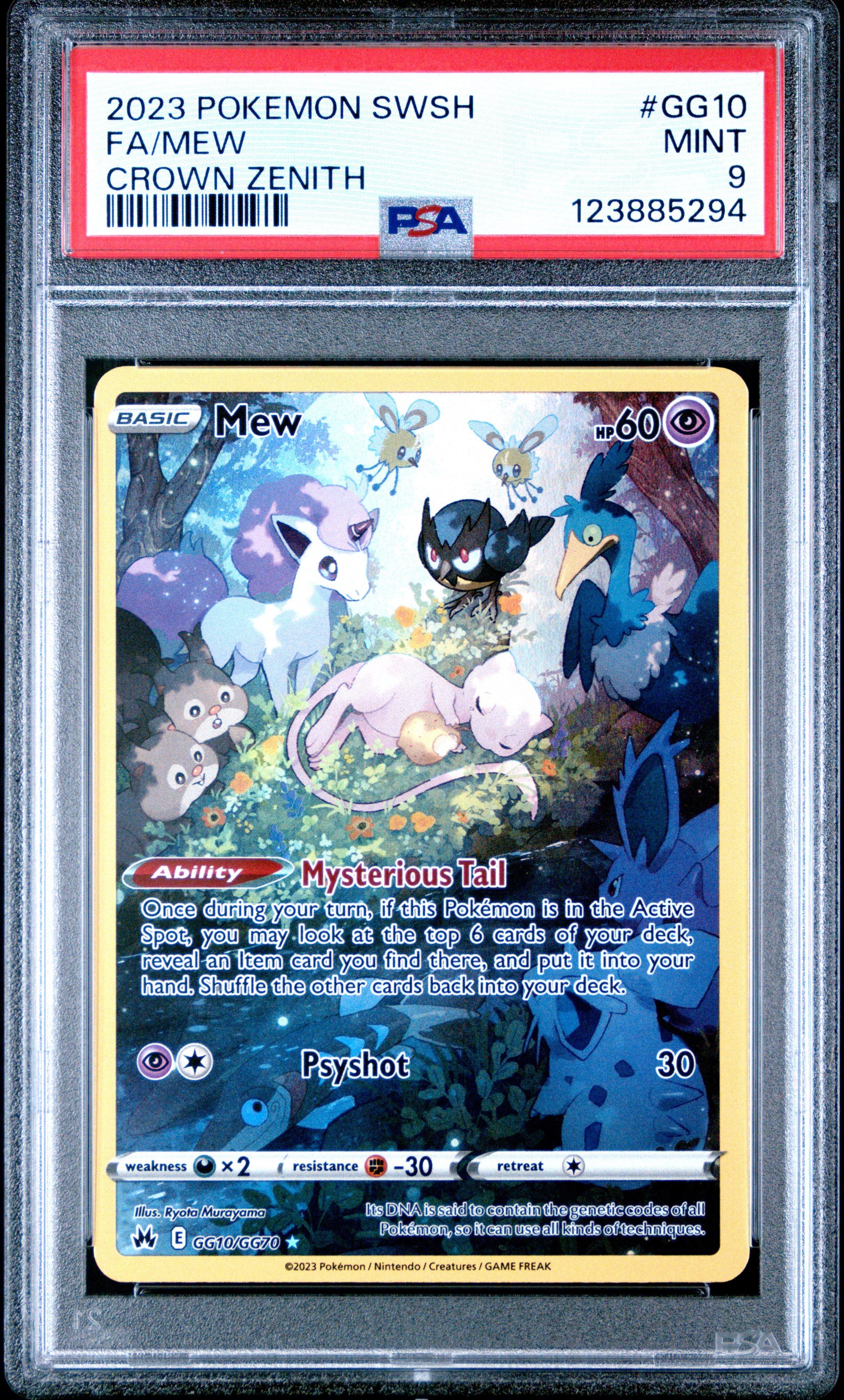 2023 Pokemon Sword And Shield Crown Zenith Gg10 Full Art/mew PSA 9