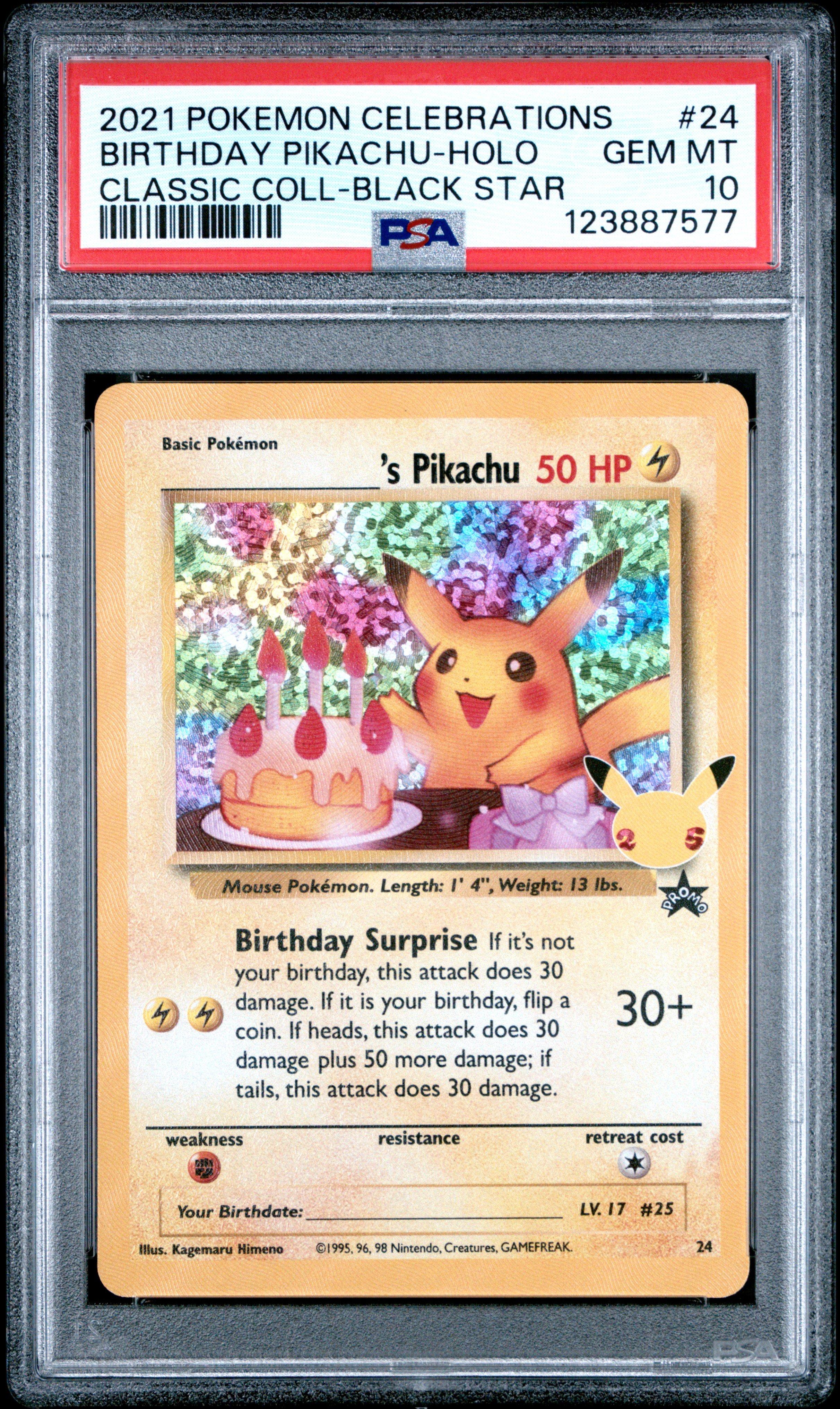 2021 Pokemon Celebrations Classic Collection 24 Birthday Pikachu