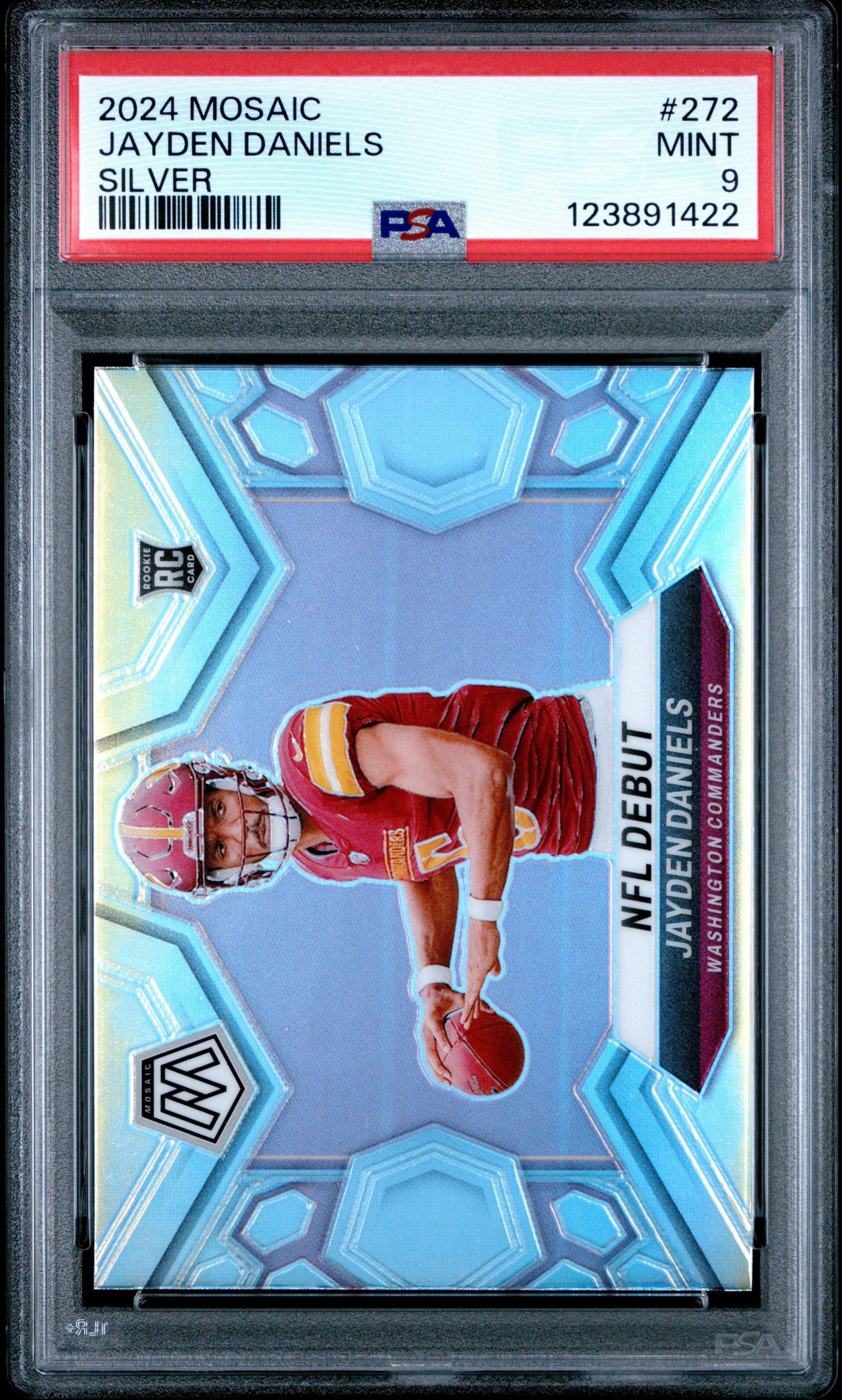 2024 Panini Mosaic 272 Jayden Daniels Silver PSA 9 Graded Card