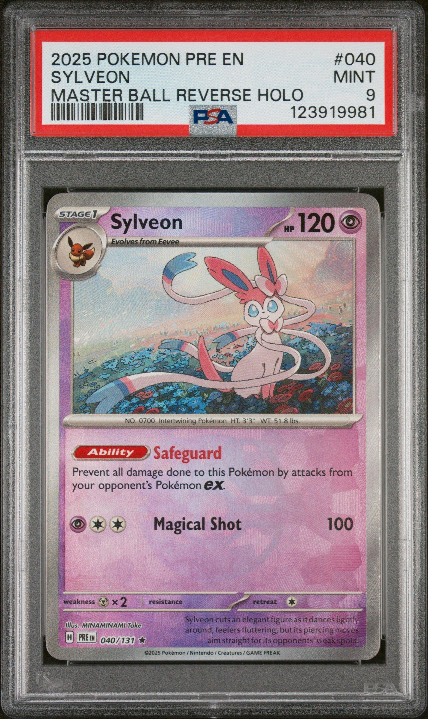 2025 Pokemon Pre En-prismatic Evolutions 040 Sylveon Master Ball