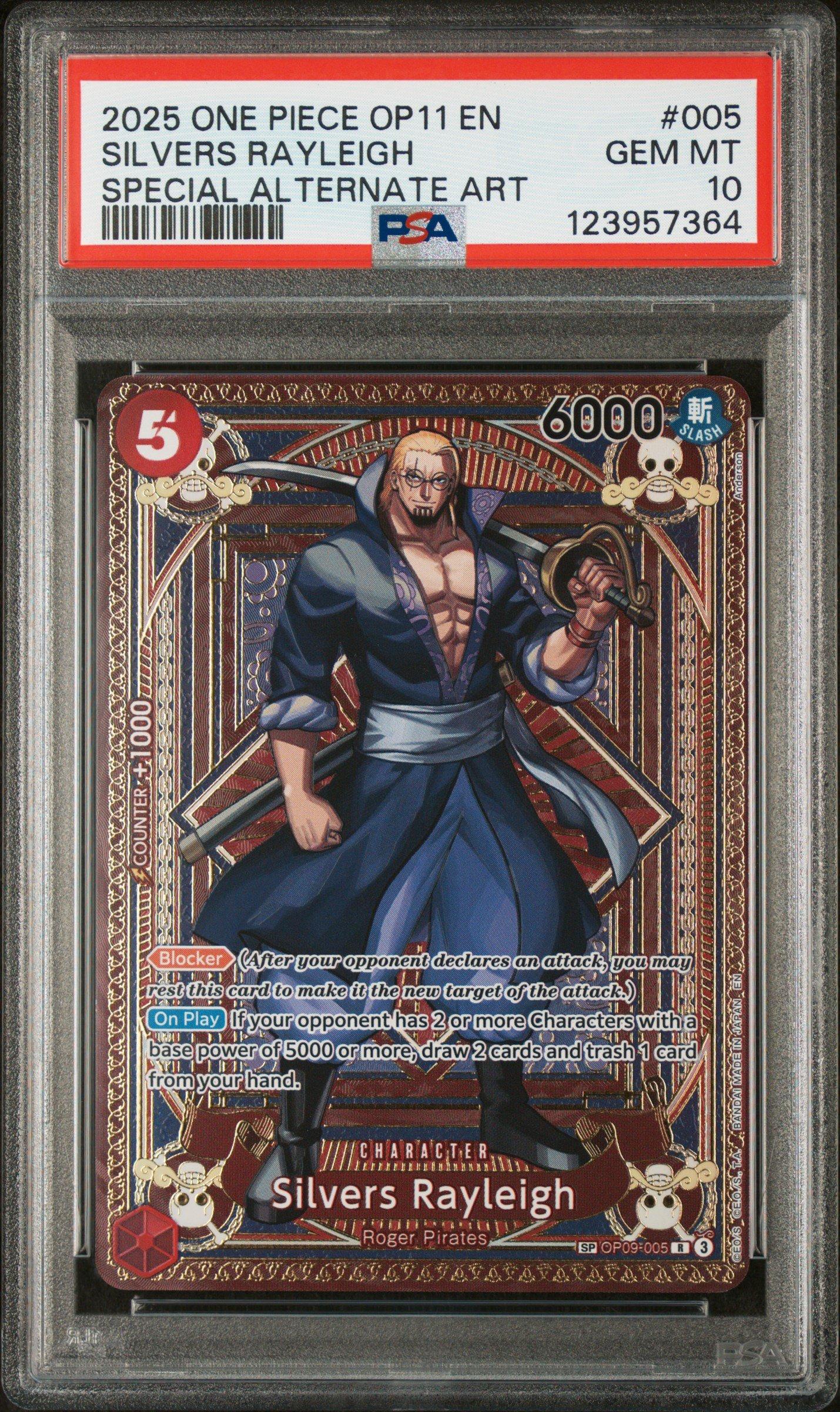 2025 One Piece Op11-a Fist Of Divine Speed 005 Silvers Rayleigh