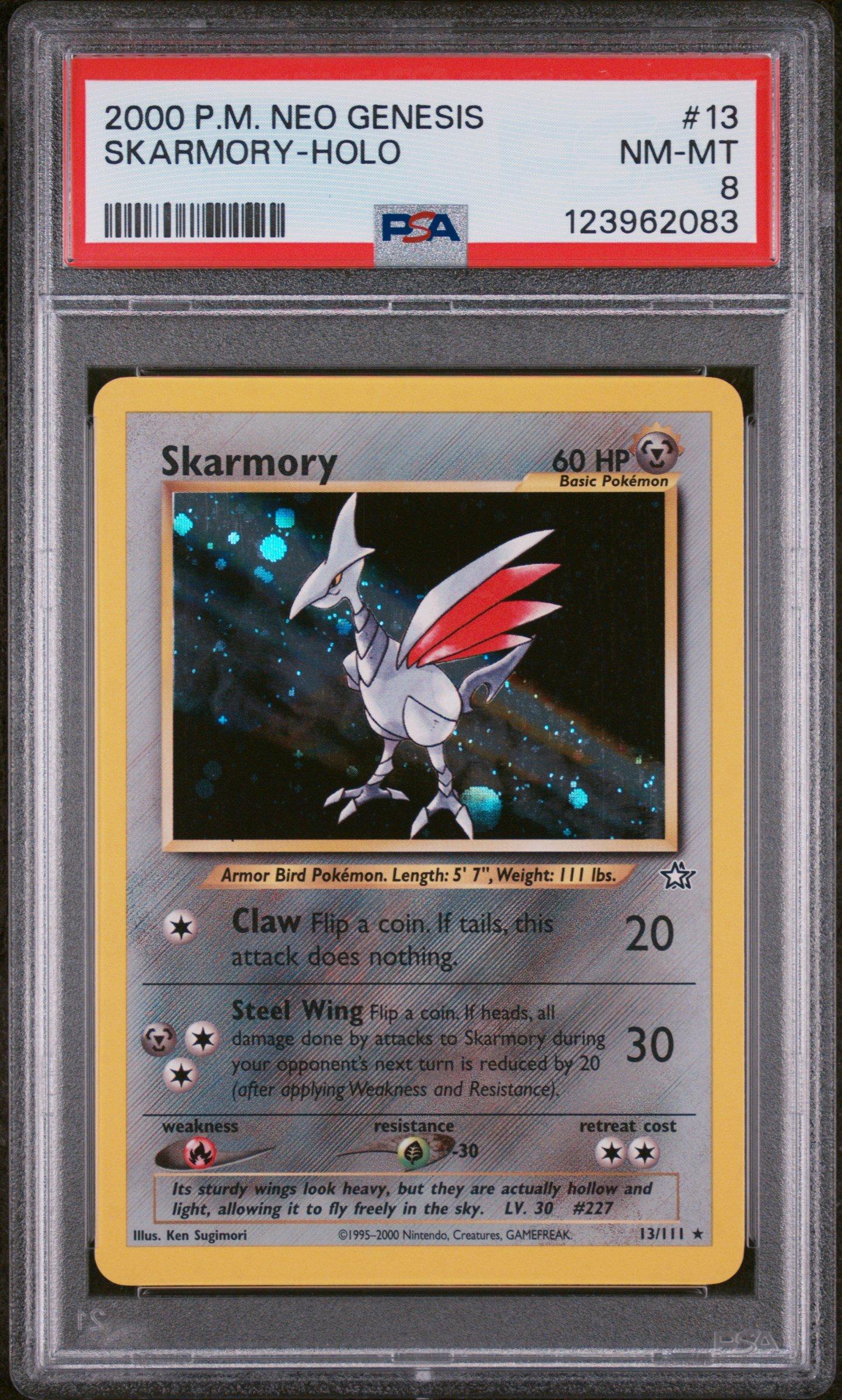 2000 Pokemon Neo Genesis 13 Skarmory-holo PSA 8