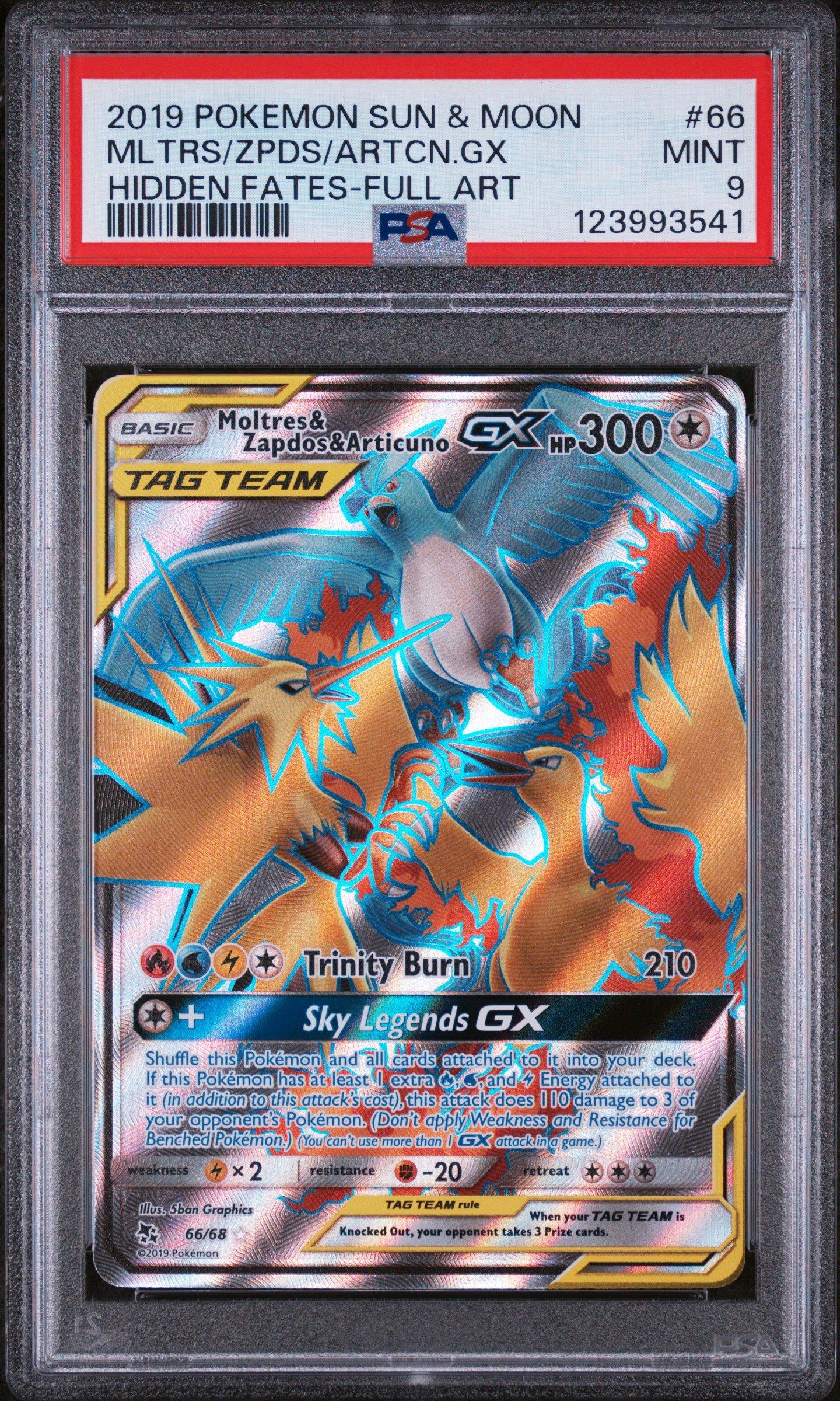 2019 Pokemon Sun & Moon Hidden Fates 66 Full Art/moltres & Zapdos