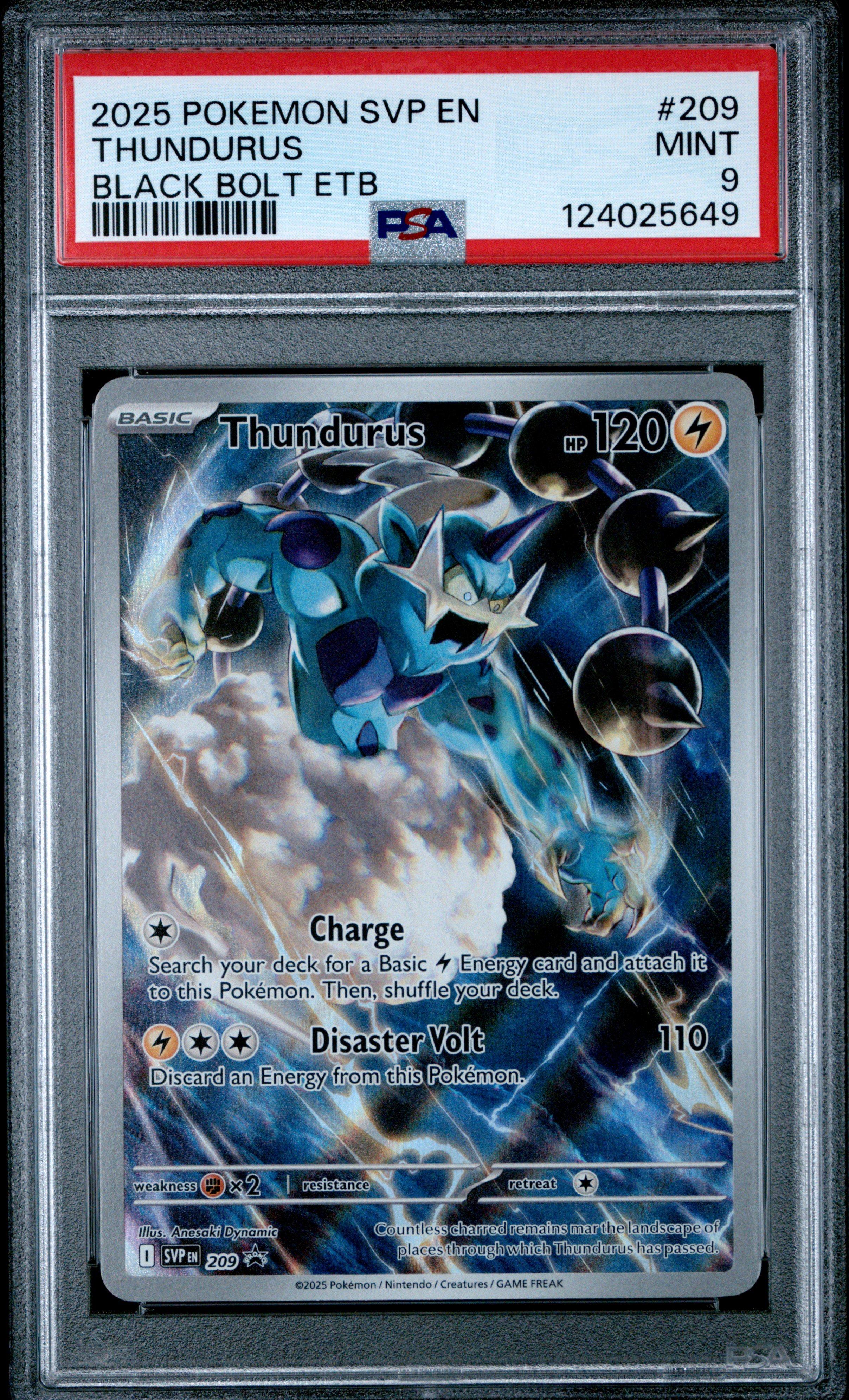2025 Pokemon Svp En-sv Black Star Promo 209 Thundurus Black Bolt Elite Trainer Box PSA