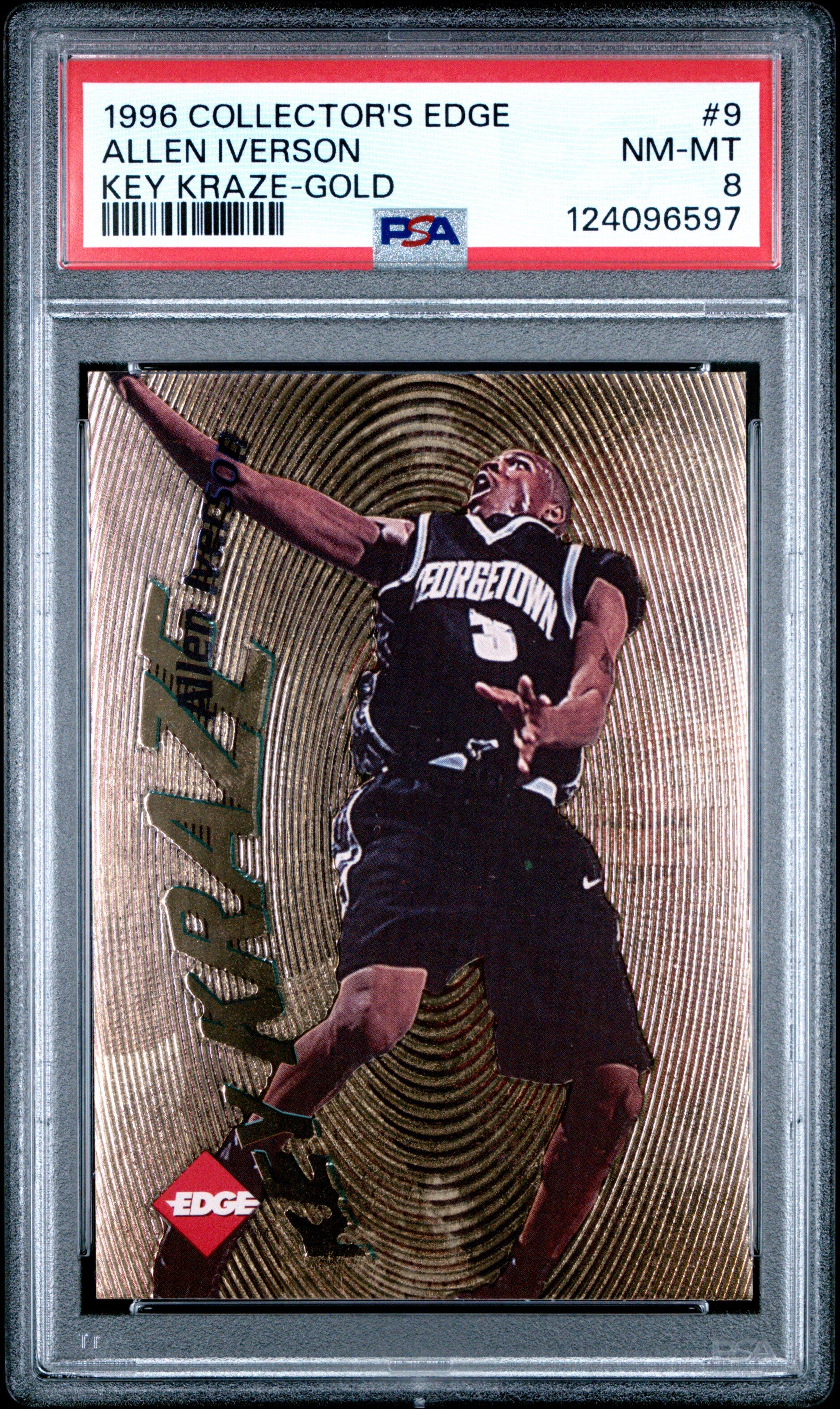 1996 Collector's Edge Key Kraze 9 Allen Iverson Gold PSA 8 Graded