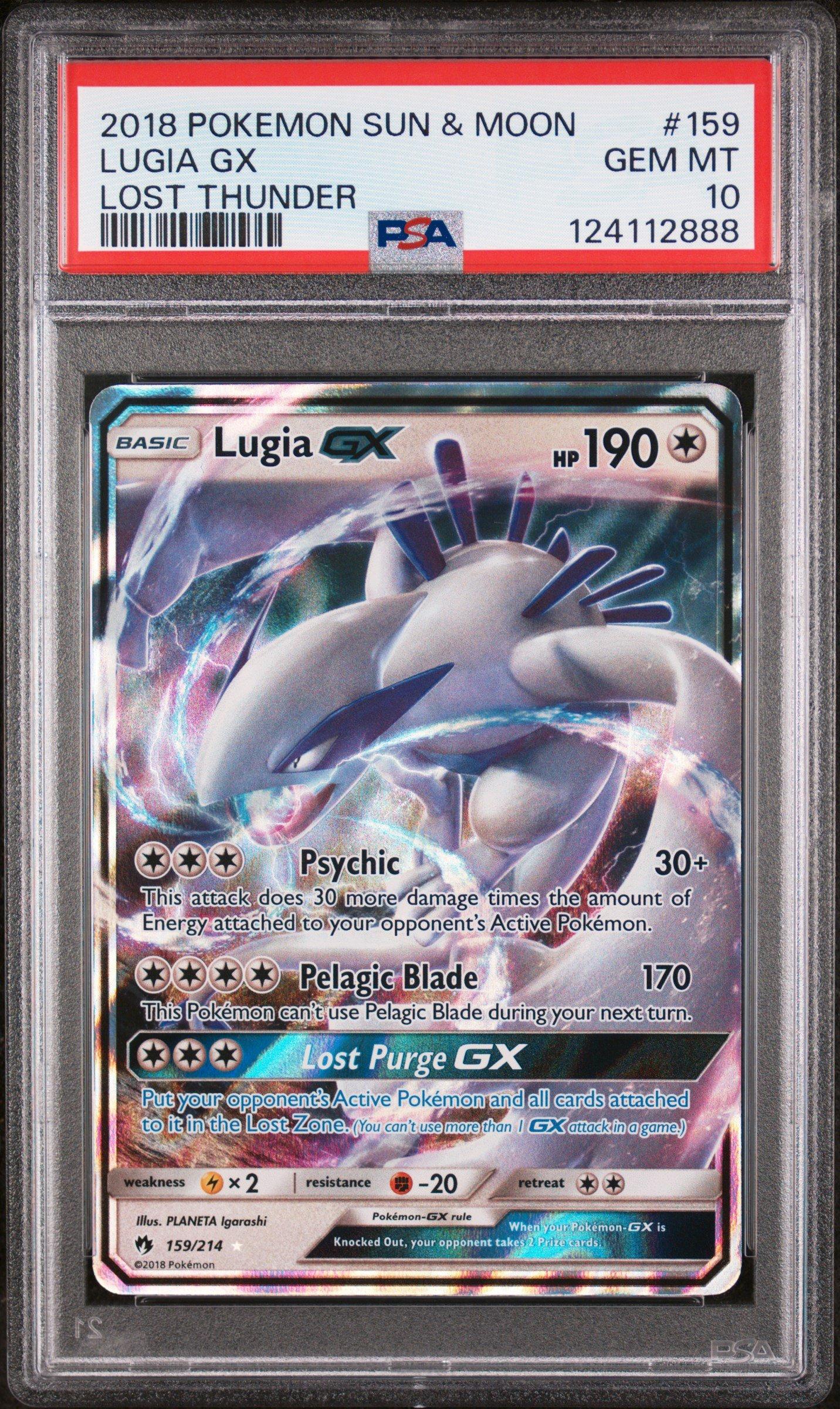 2018 Pokemon Sun & Moon Lost Thunder 159 Lugia Gx PSA 10