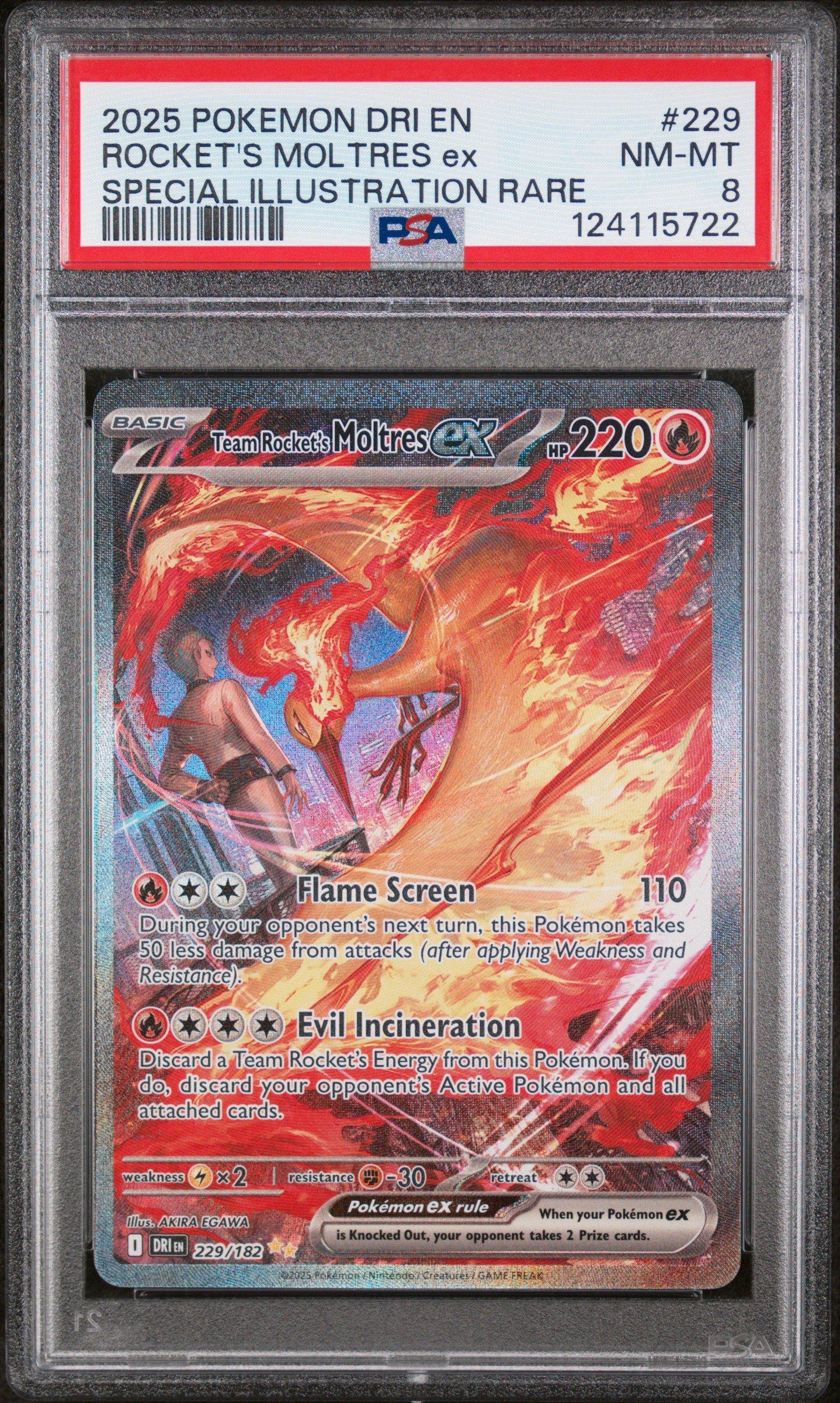 2025 Pokemon Dri En-destined Rivals 229 Team Rocket's Moltres Ex