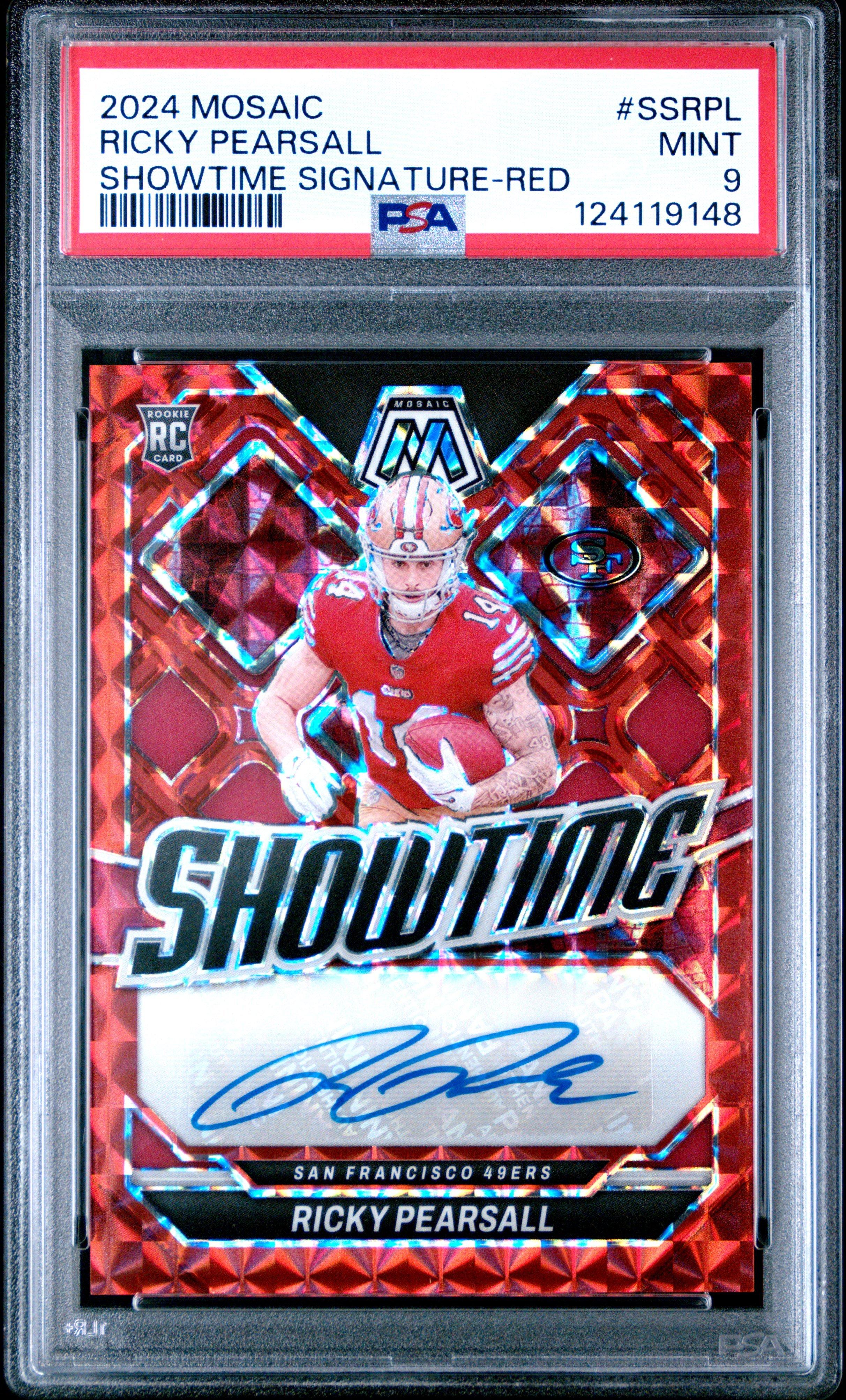 2024 Panini Mosaic Showtime Signatures Ssrpl Ricky Pearsall Red