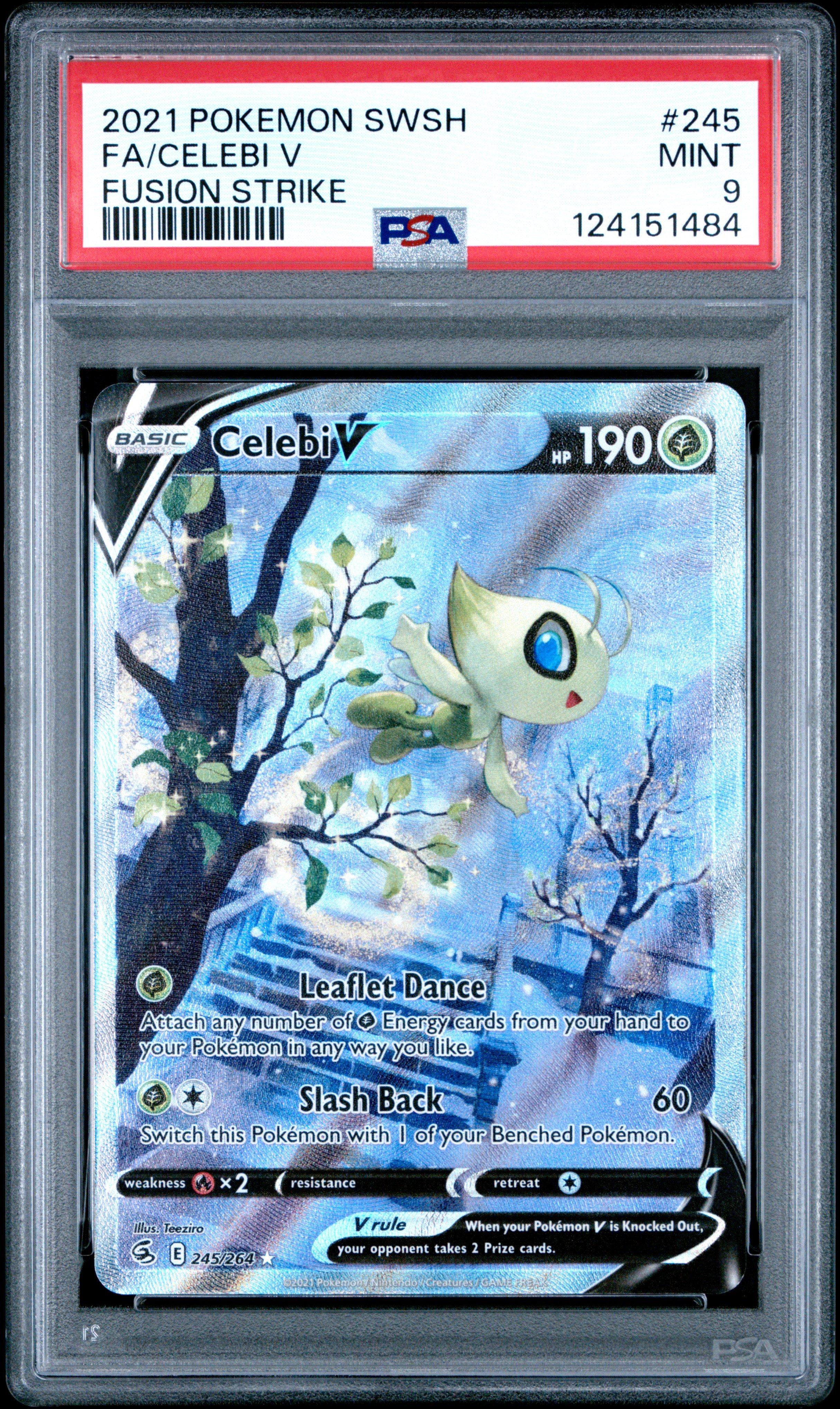 celebi v pokemon card Pokemon Celebi V 245/264 CGC 9 – Zapp! Comics main image 1