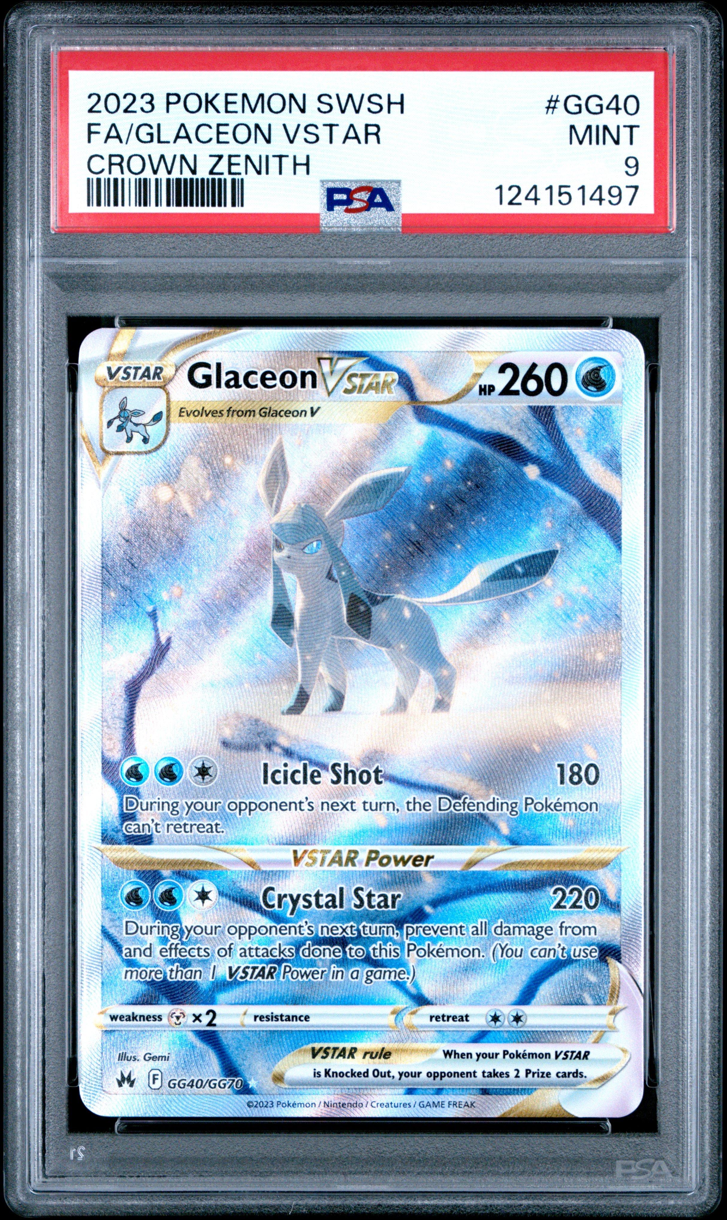 2023 Pokemon Sword And Shield Crown Zenith Gg40 Full Art/glaceon
