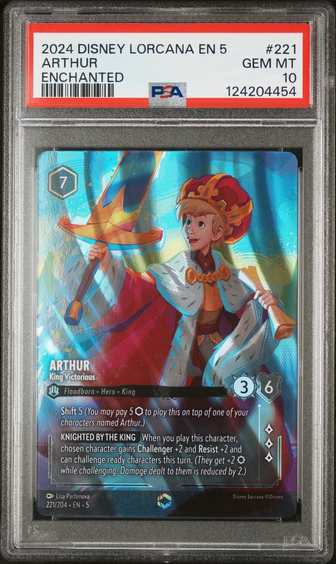 2024 Disney Lorcana En 5-shimmering Skies 221 Arthur - King Victorious  Enchanted PSA 10 Graded Card | GameStop