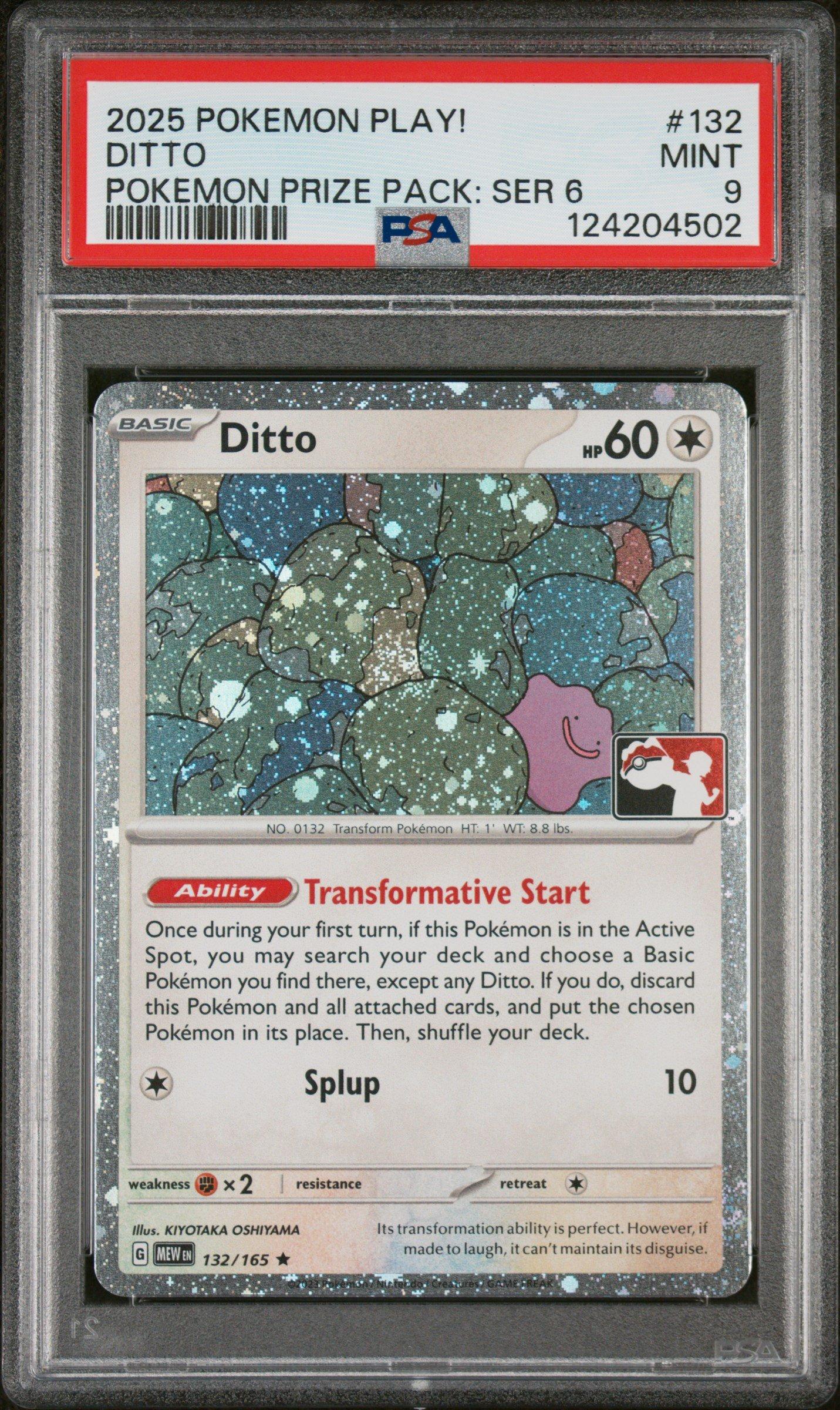 2025 Pokemon Play! Pokemon Prize Pack: Series 6 132 Ditto PSA