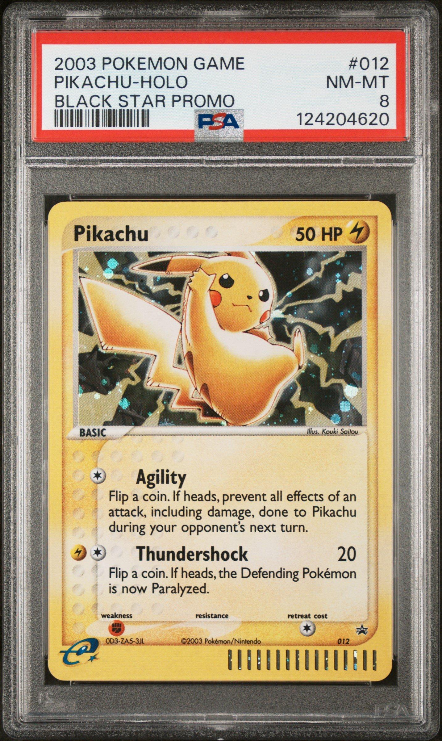 2003 Pokemon Black Star Promo 012 Pikachu-holo PSA 8 Graded Card