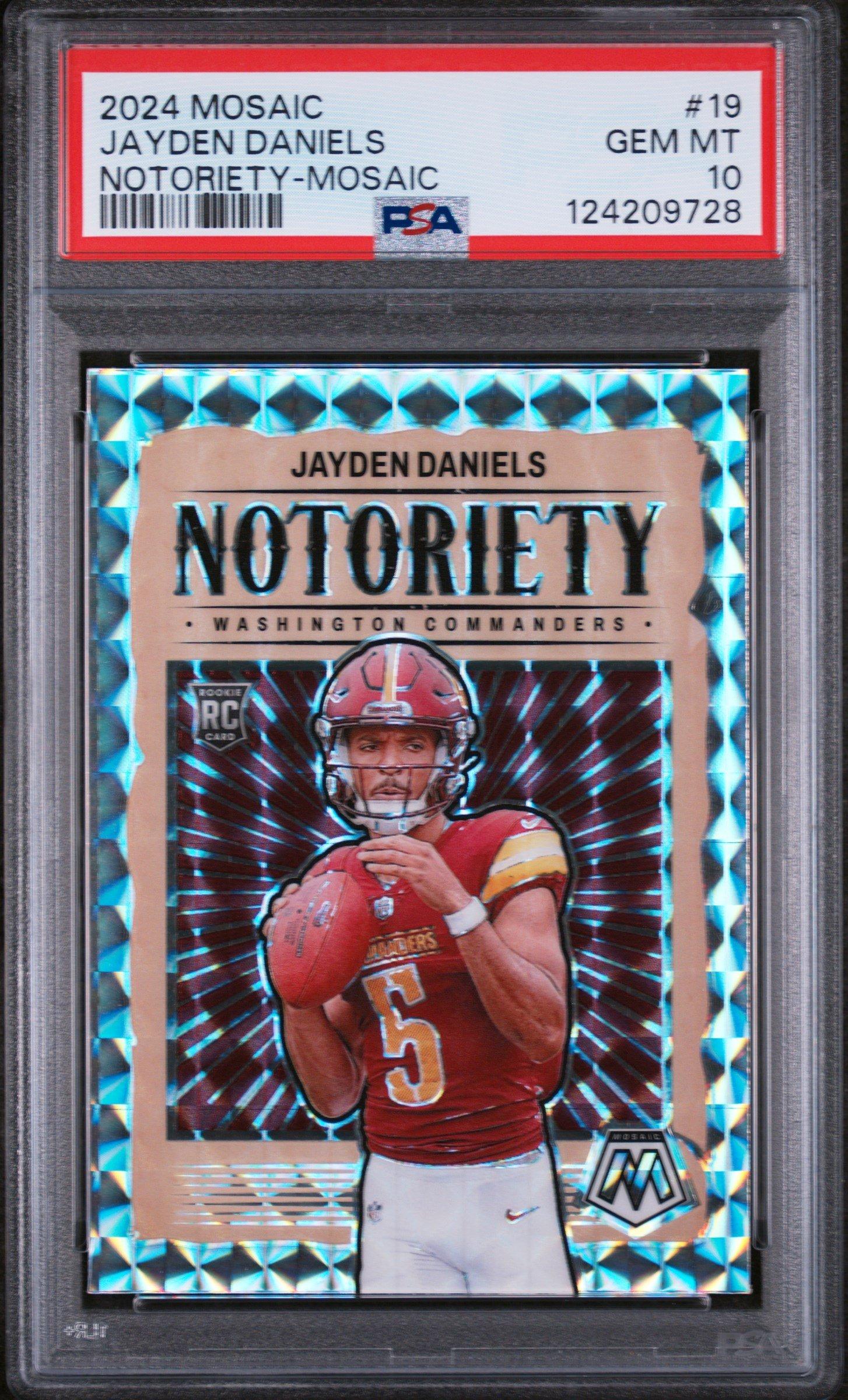 2024 Panini Mosaic Notoriety 19 Jayden Daniels Mosaic PSA 10