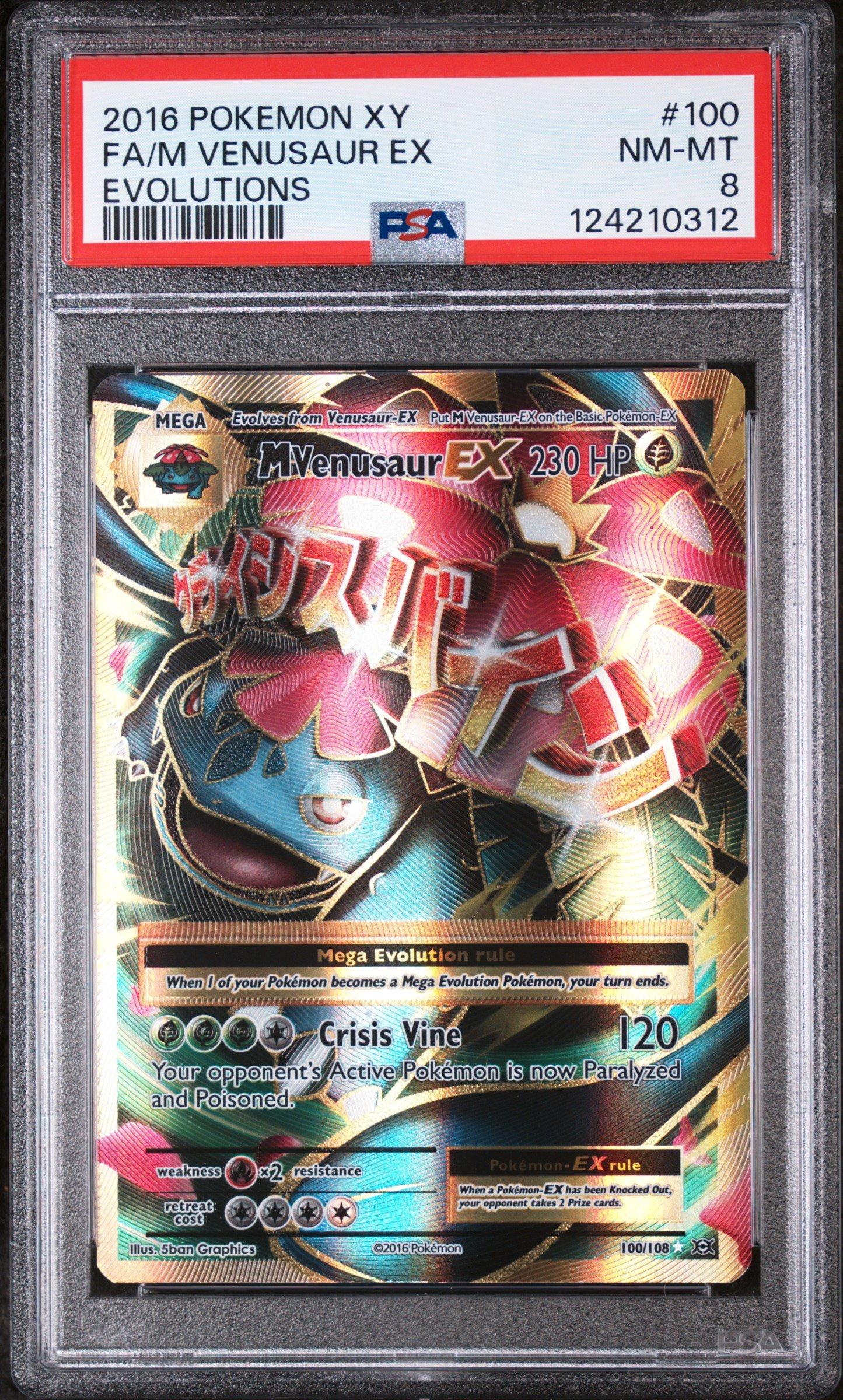 2016 Pokemon Xy Evolutions 100 Full Art/m Venusaur Ex PSA 8 Graded Card |  GameStop