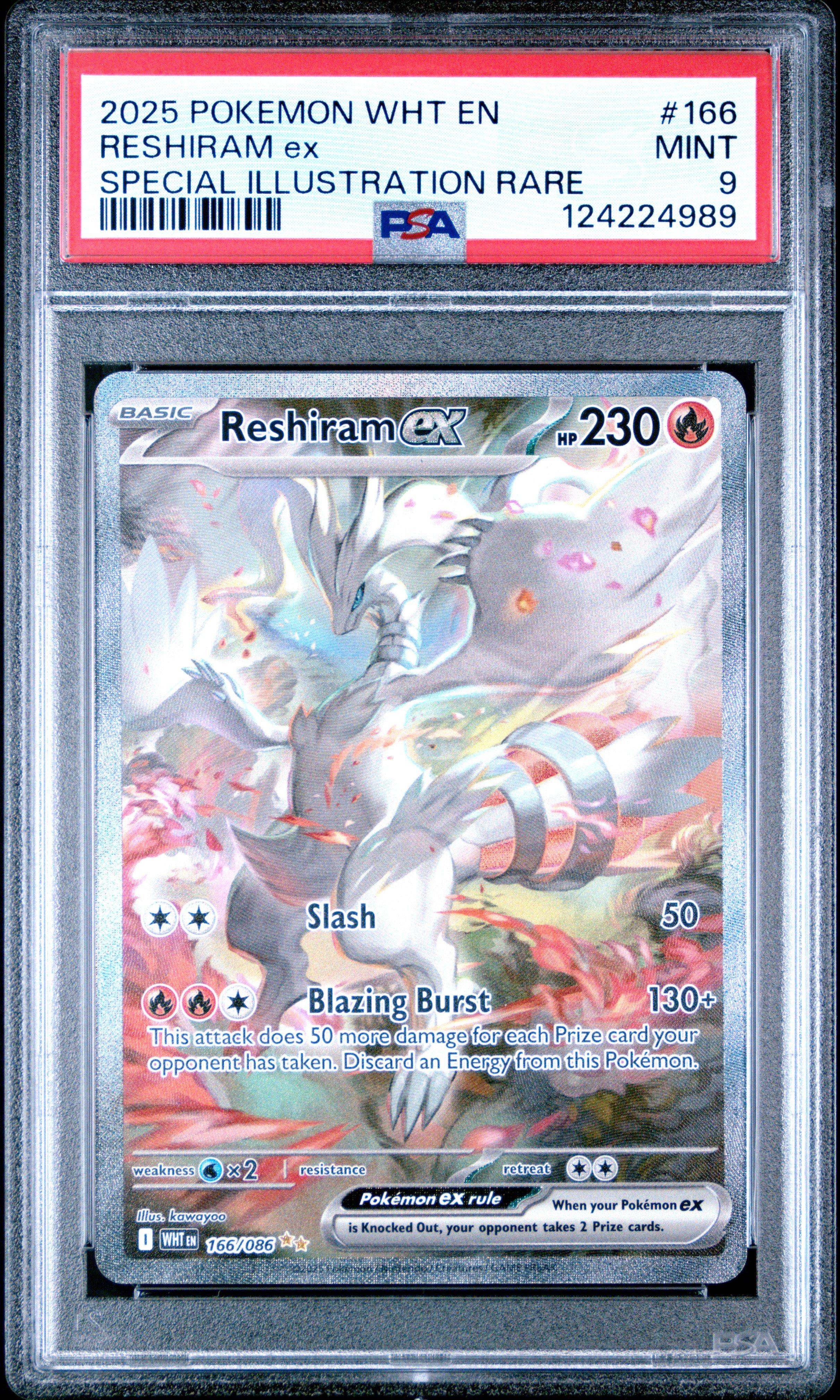 2025 Pokemon Wht En-white Flare 166 Reshiram Ex Special Illustration Rare PSA