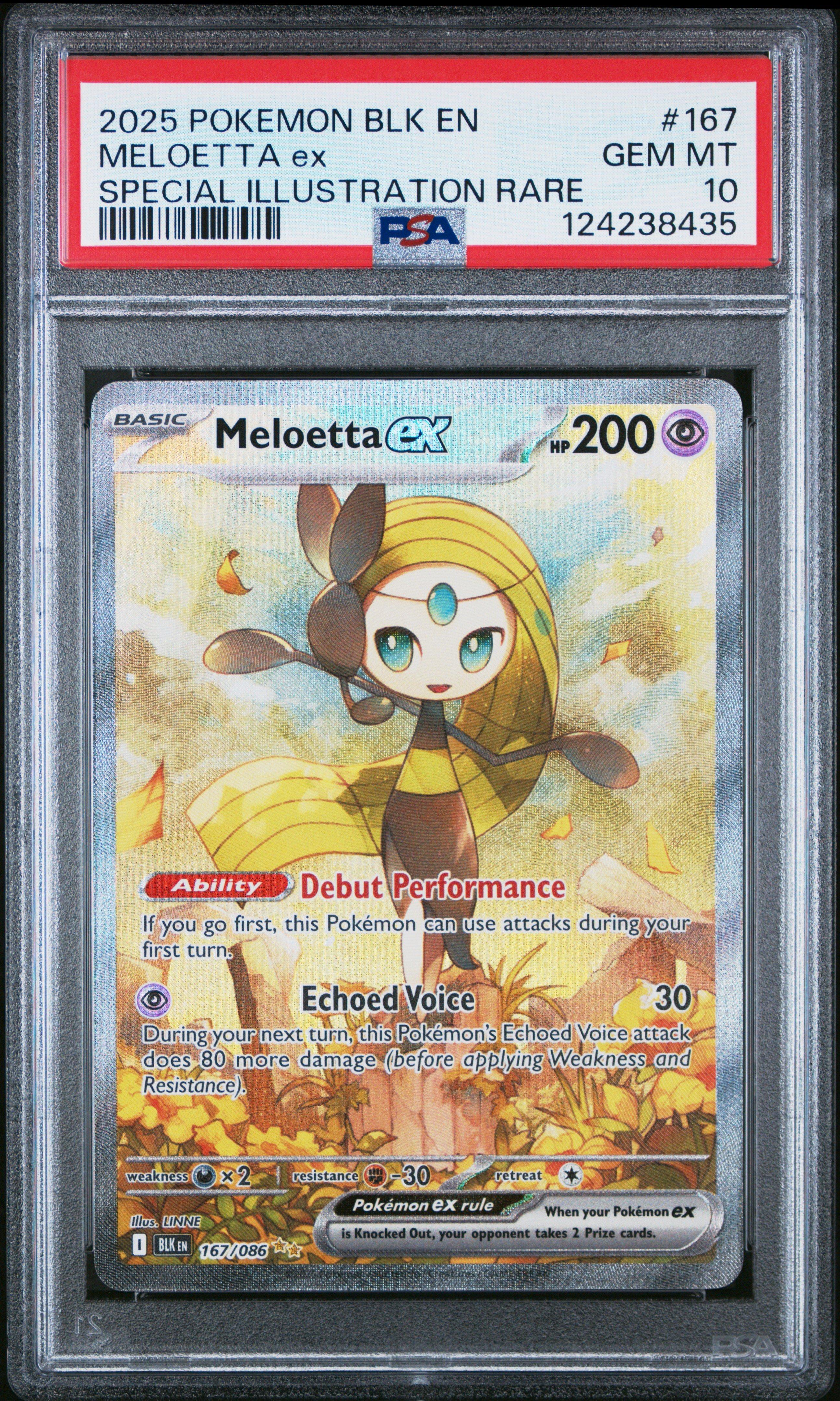 2025 Pokemon Blk En-black Bolt 167 Meloetta Ex Special Illustration Rare PSA