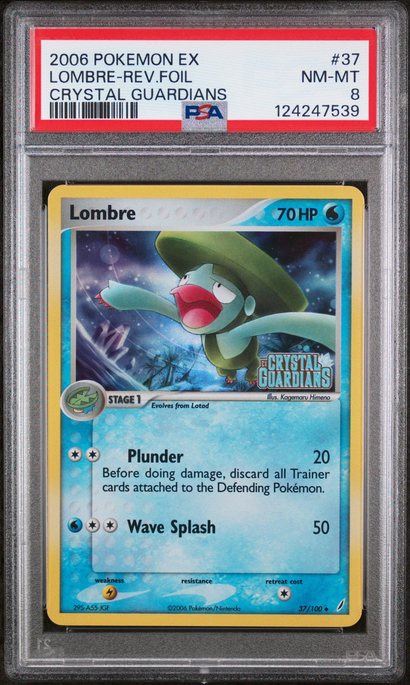 2006 Pokemon Ex Crystal Guardians 37 Lombre-reverse Foil PSA 8