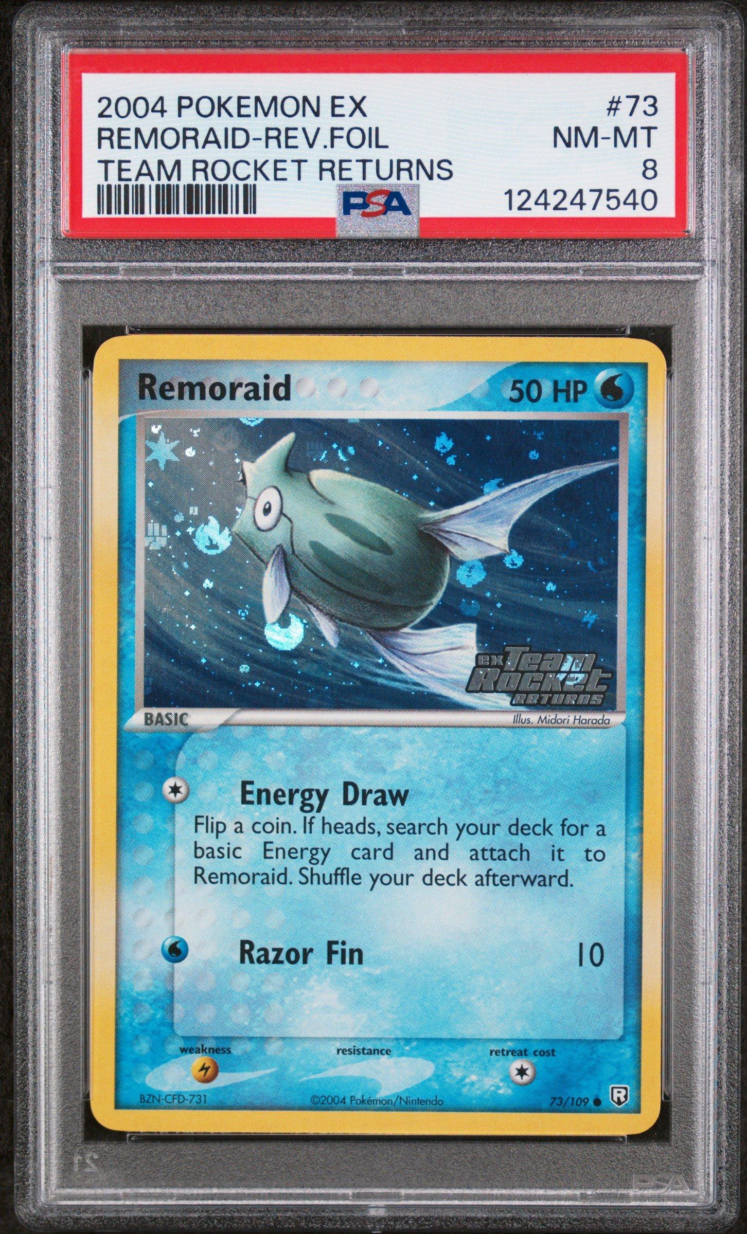 2004 Pokemon Ex Team Rocket Returns 73 Remoraid-reverse Foil PSA 8