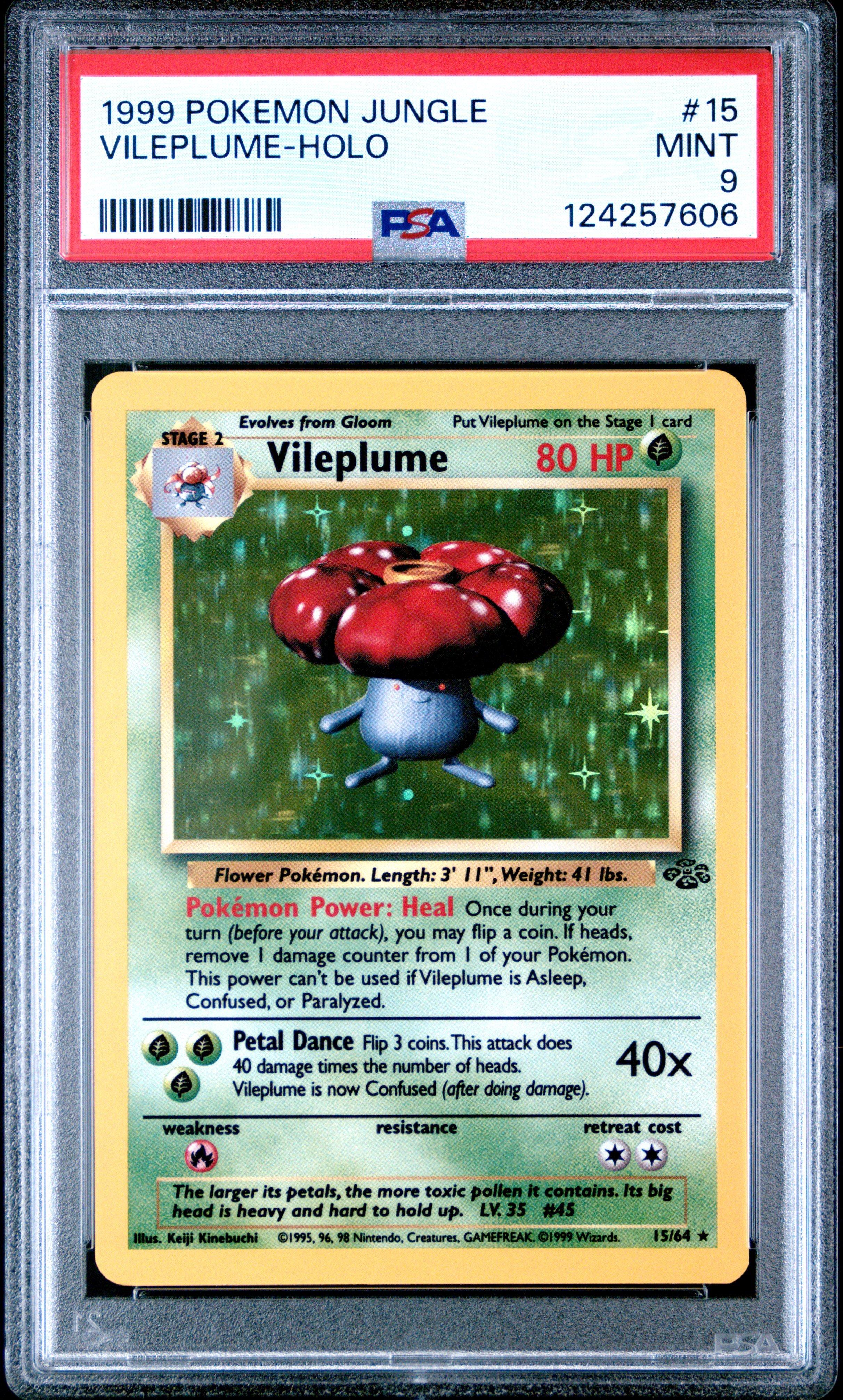 1999 Pokemon Jungle 15 Vileplume-holo PSA 9