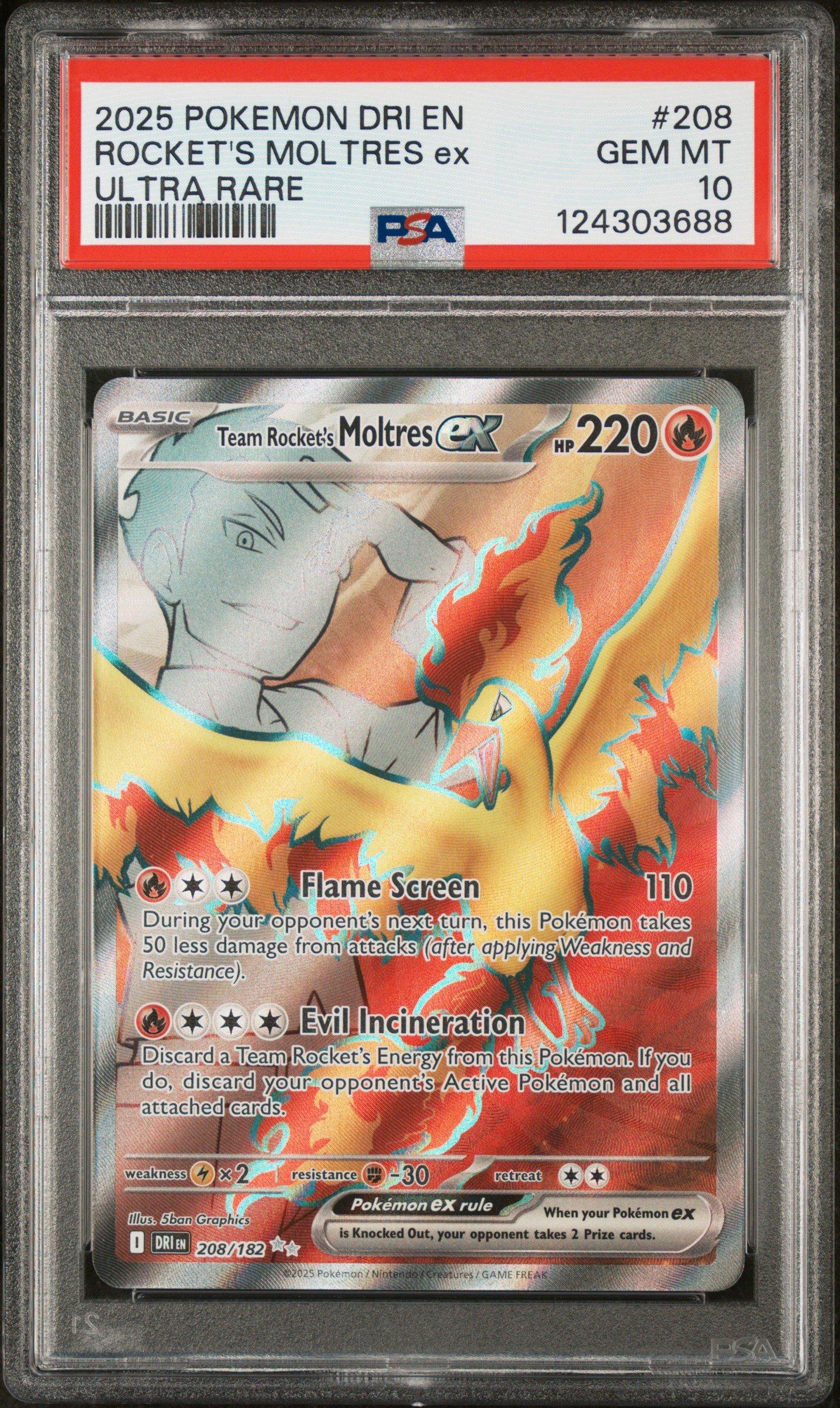 ポケモンカードゲーム 2025 マクドナルドセット PSA GRADED 2025 Pokemon Dri En-destined Rivals 208 Team Rocket's Moltres Ex
