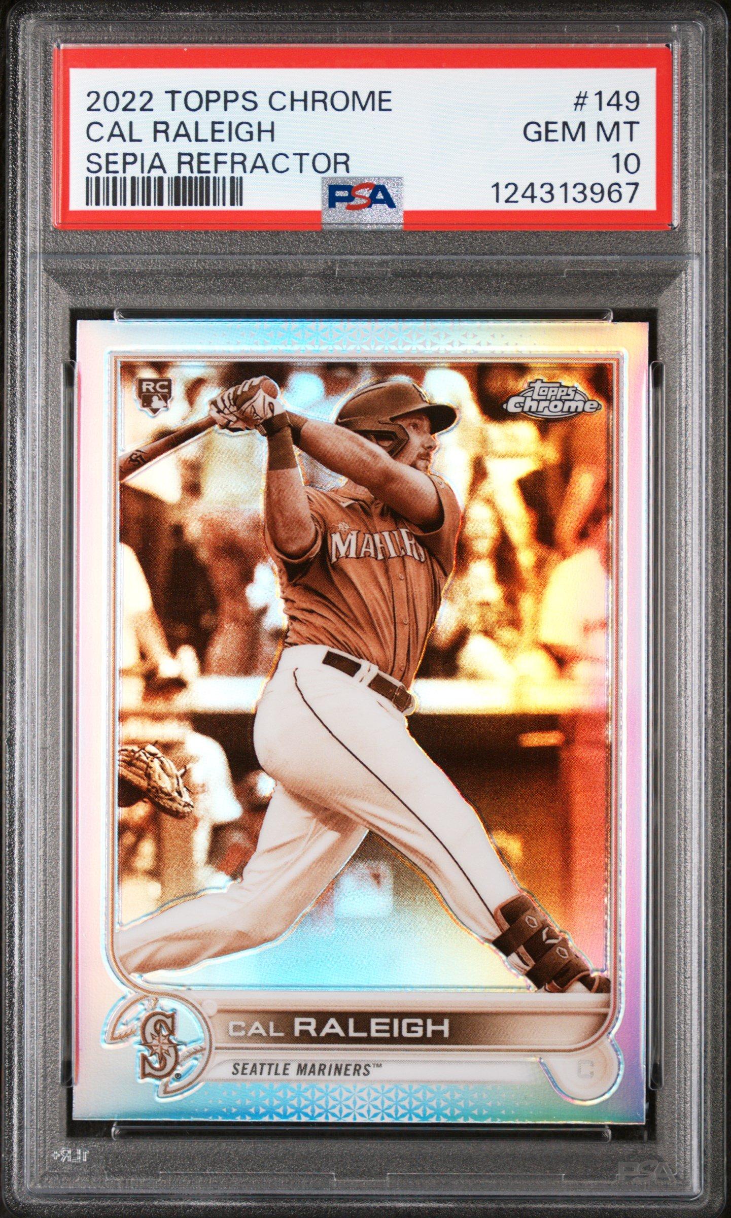 2022 Topps Chrome 149 Cal Raleigh Sepia Refractor PSA 10
