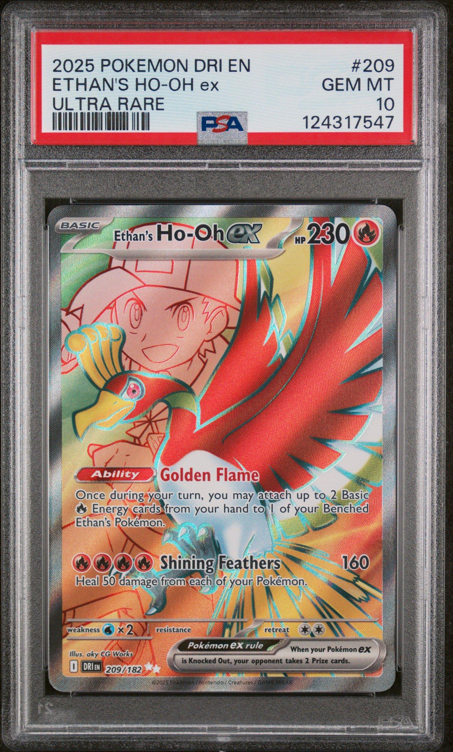 2025 Pokemon Dri En-destined Rivals 209 Ethan's Ho-oh Ex Ultra