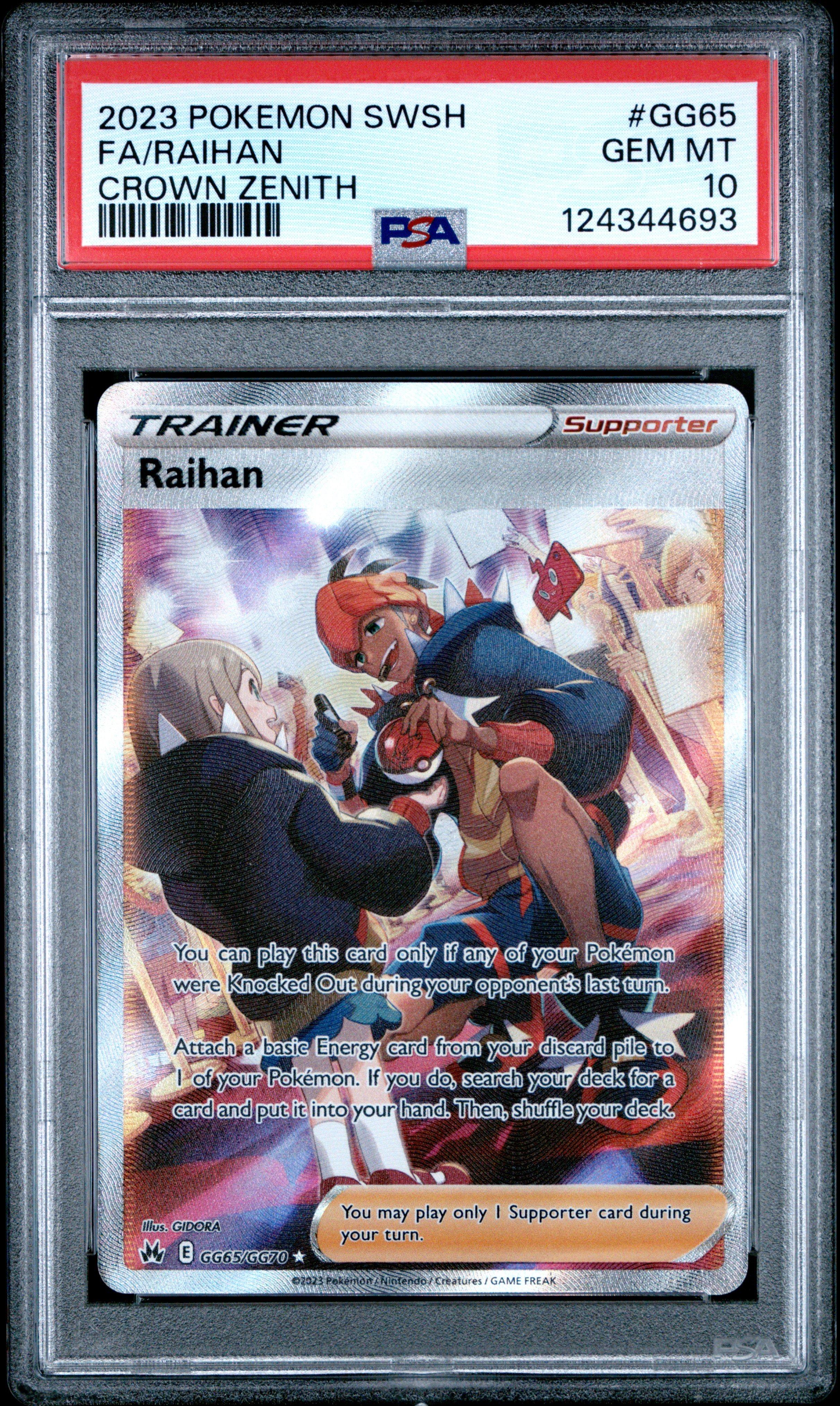 2023 Pokemon Sword And Shield Crown Zenith Gg65 Full Art/raihan PSA 10