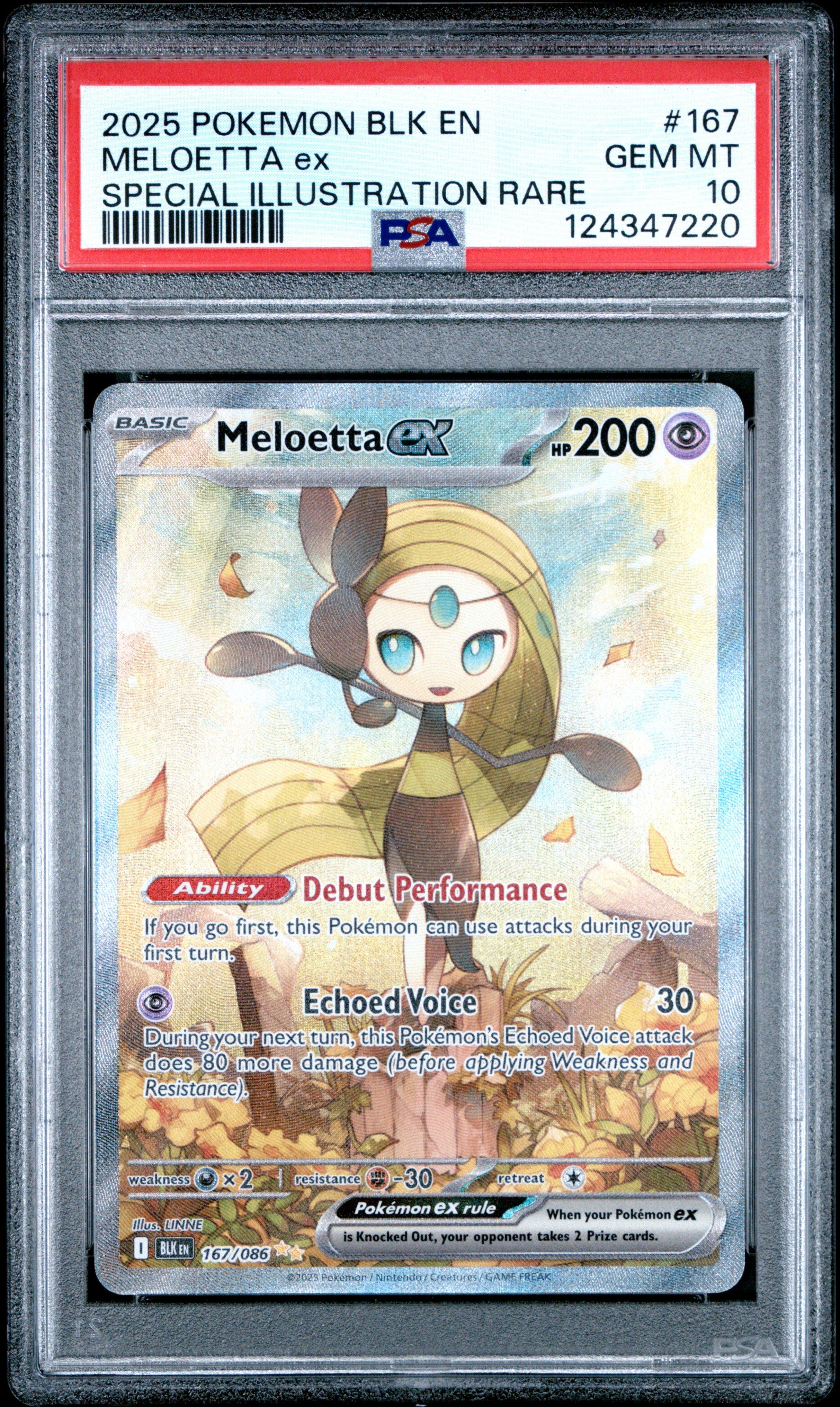 2025 Pokemon Blk En-black Bolt 167 Meloetta Ex Special