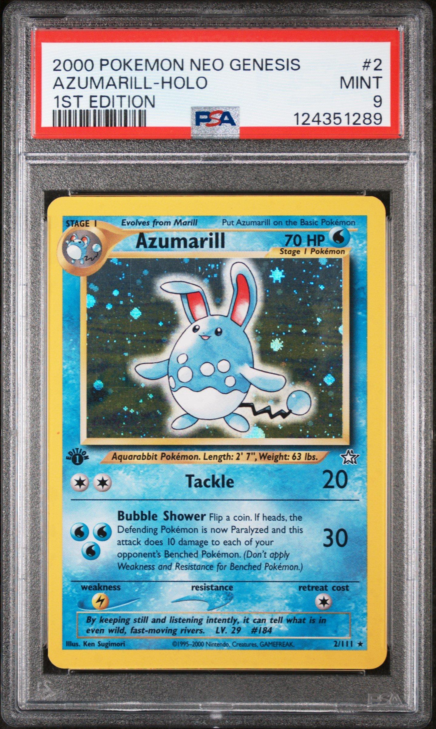 2000 Pokemon Neo Genesis 1st Edition 2 Azumarill-holo PSA