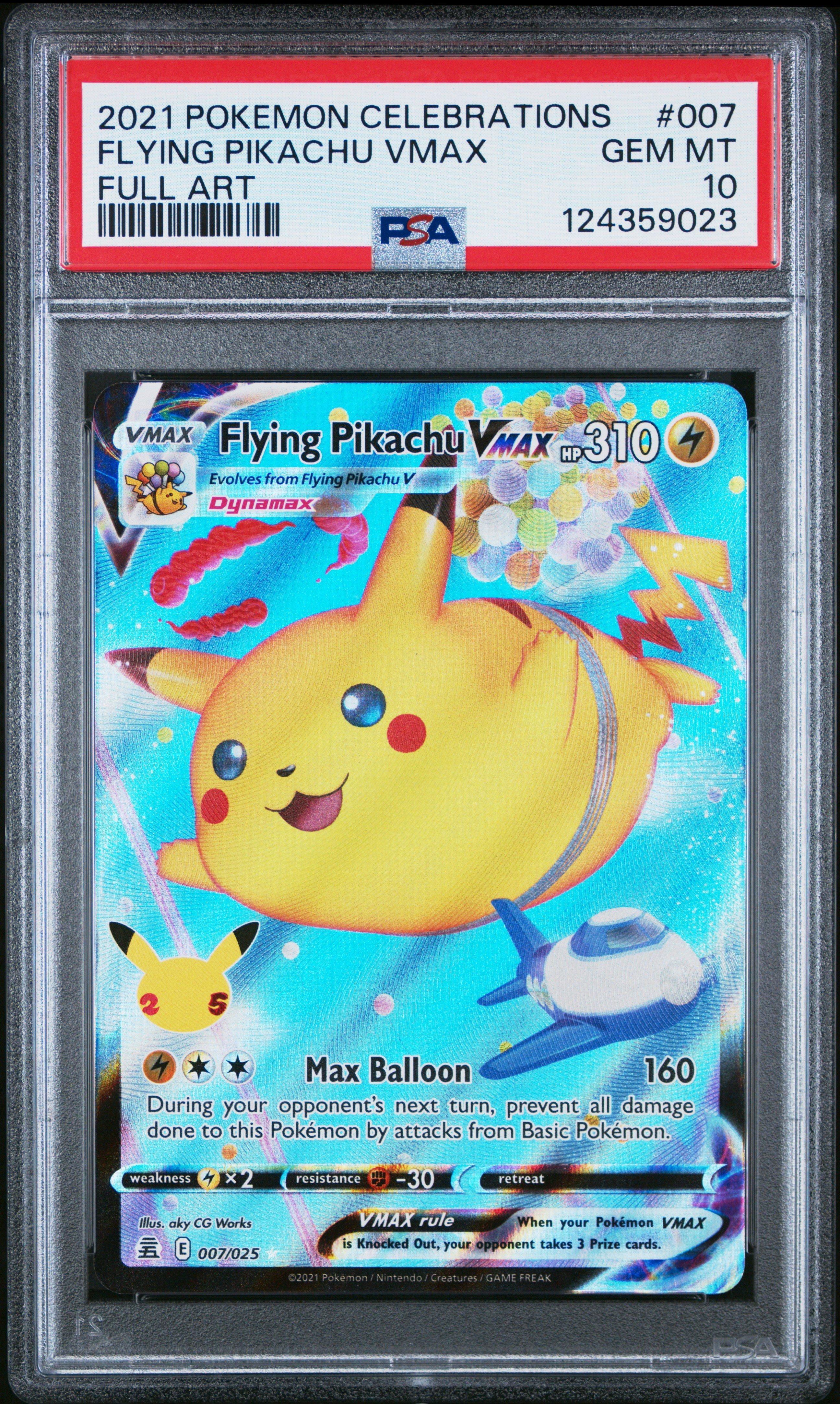 2021 Pokemon Celebrations 007 Full Art/flying Pikachu Vmax PSA 10