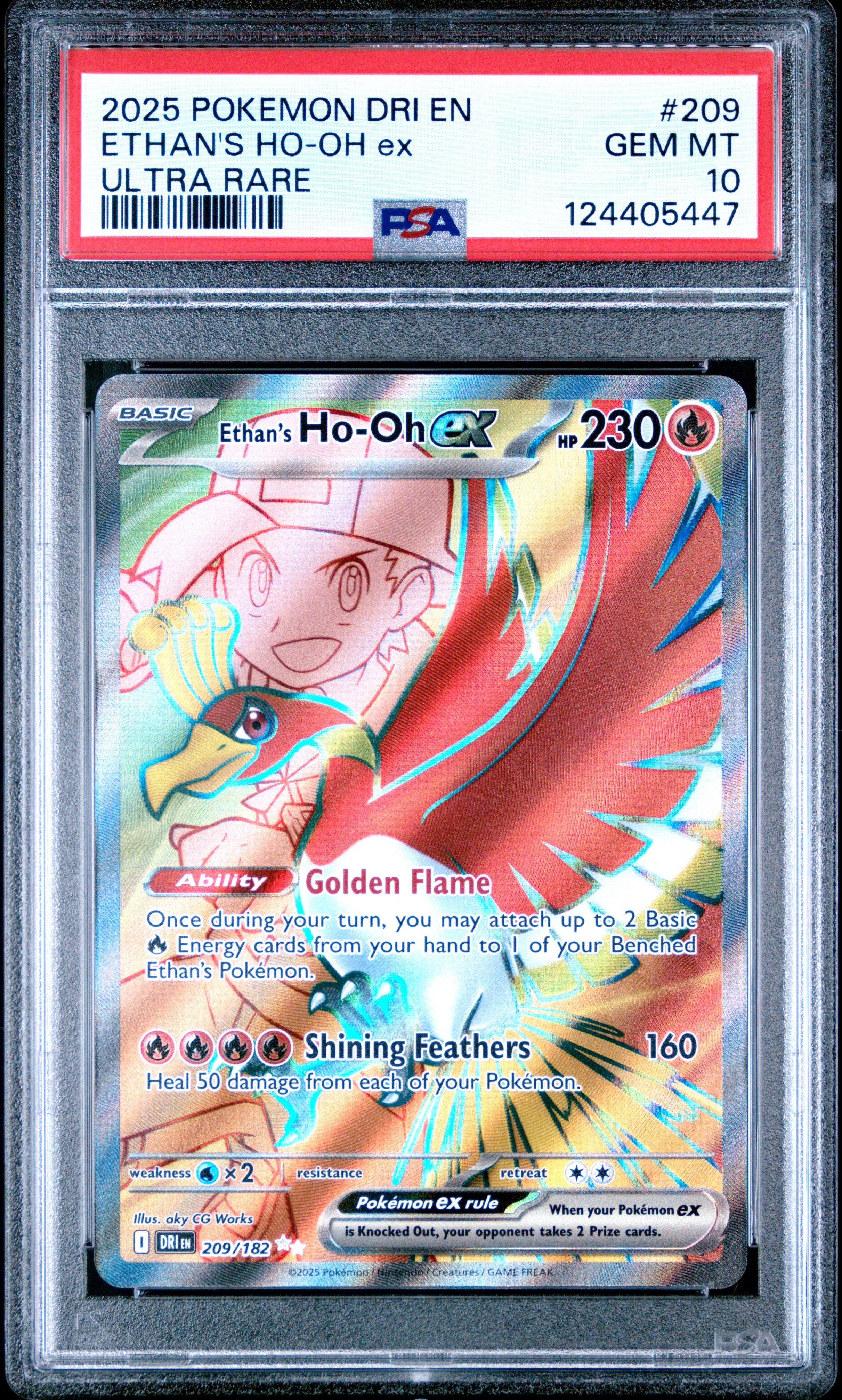 2025 Pokemon Dri En-destined Rivals 209 Ethan's Ho-oh Ex Ultra