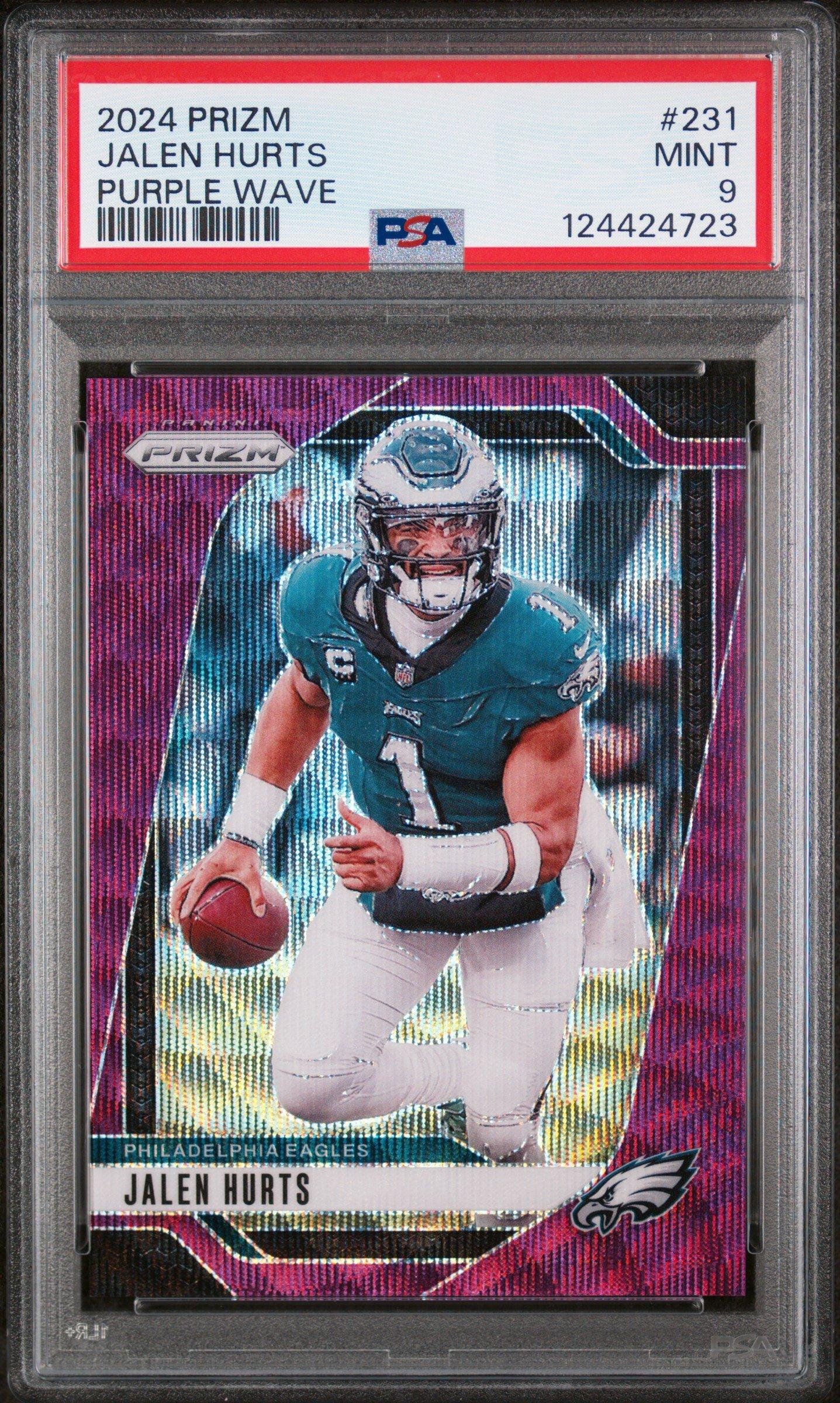 2024 Panini Prizm 231 Jalen Hurts Purple Wave PSA 9