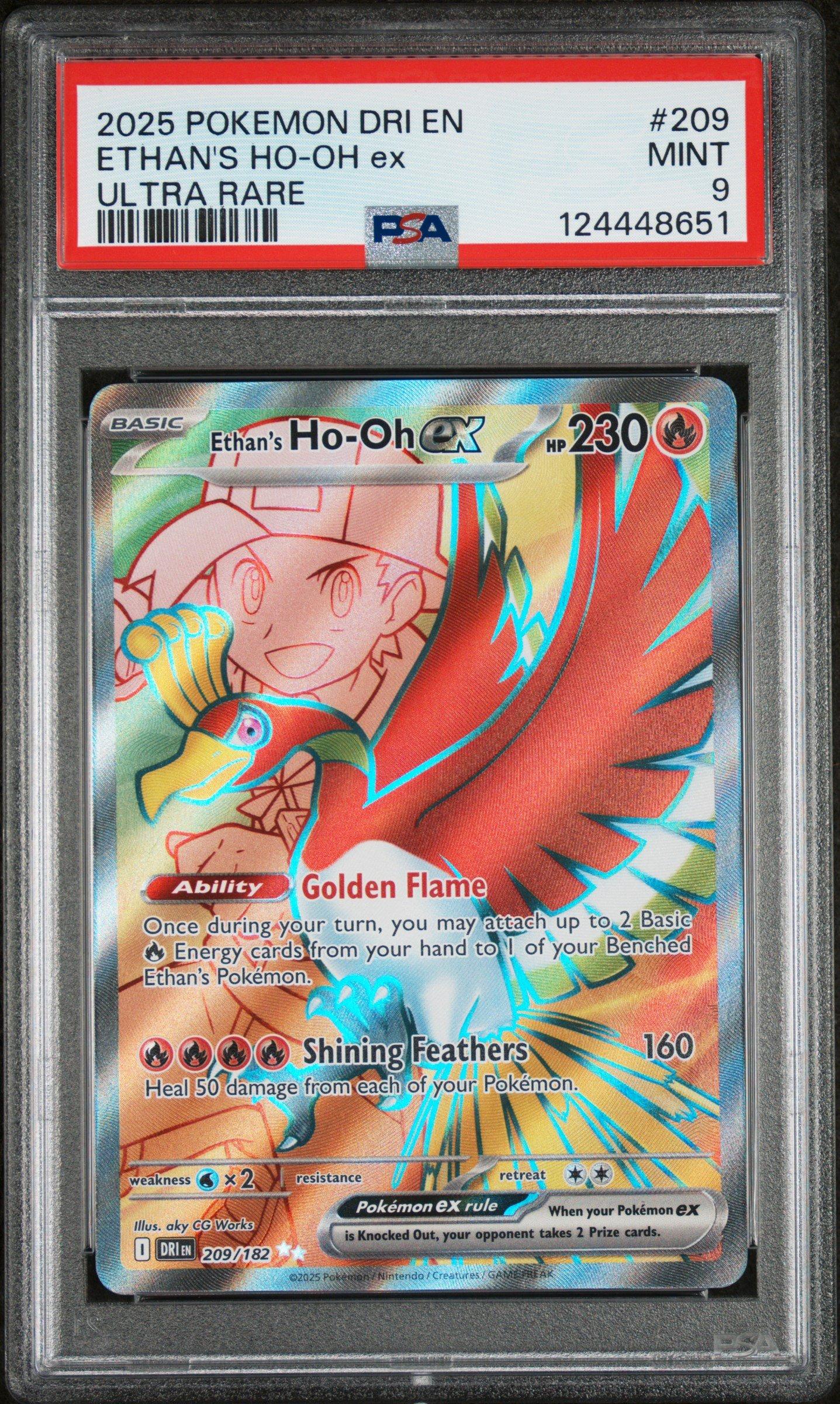 2025 Pokemon Dri En-destined Rivals 209 Ethan's Ho-oh Ex Ultra