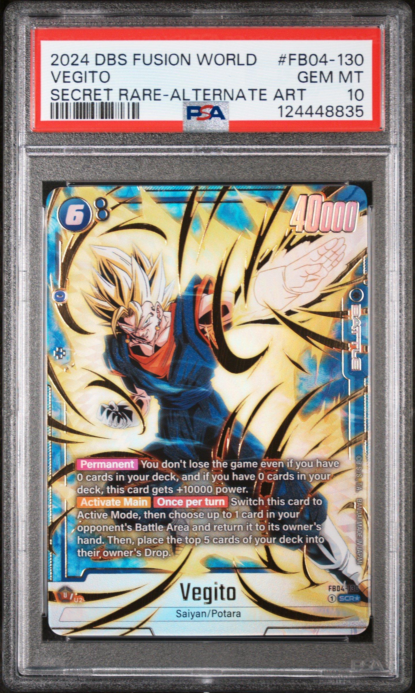 2024 Dragon Ball Super Card Game Fusion World Ultra Limit Fb04-130 Vegito Secret Rare-alternate Art PSA 10