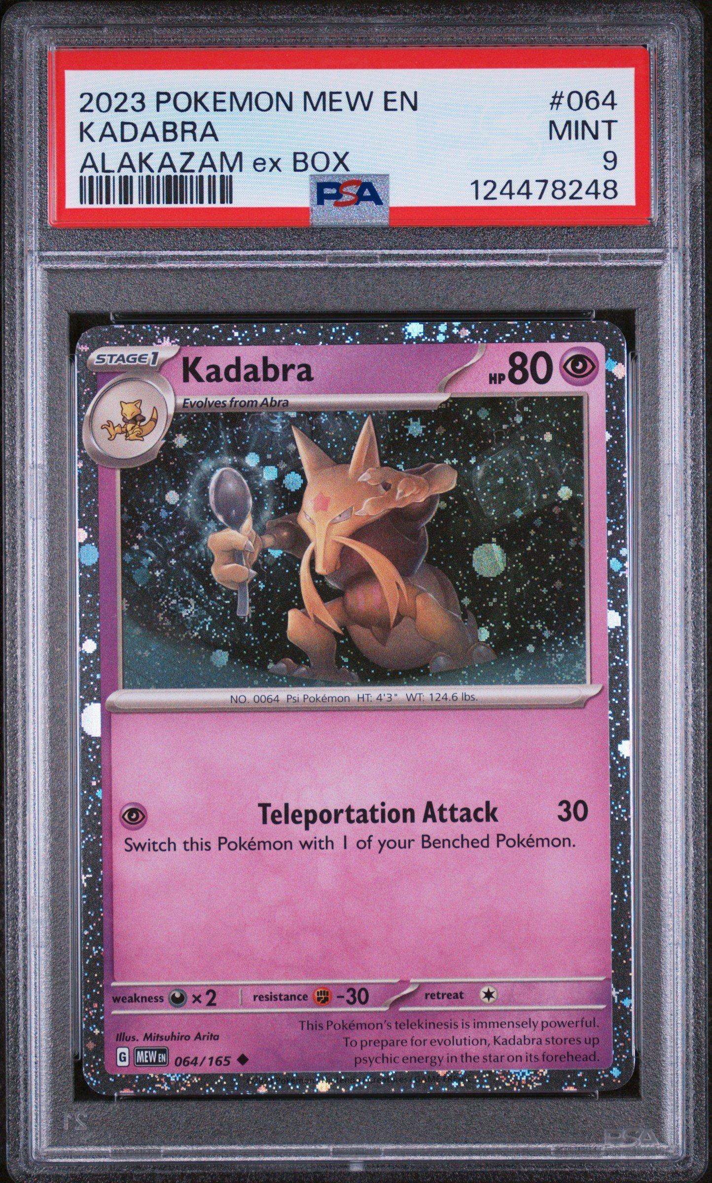 2023 Pokemon Mew En-151 064 Kadabra Alakazam Ex Box PSA