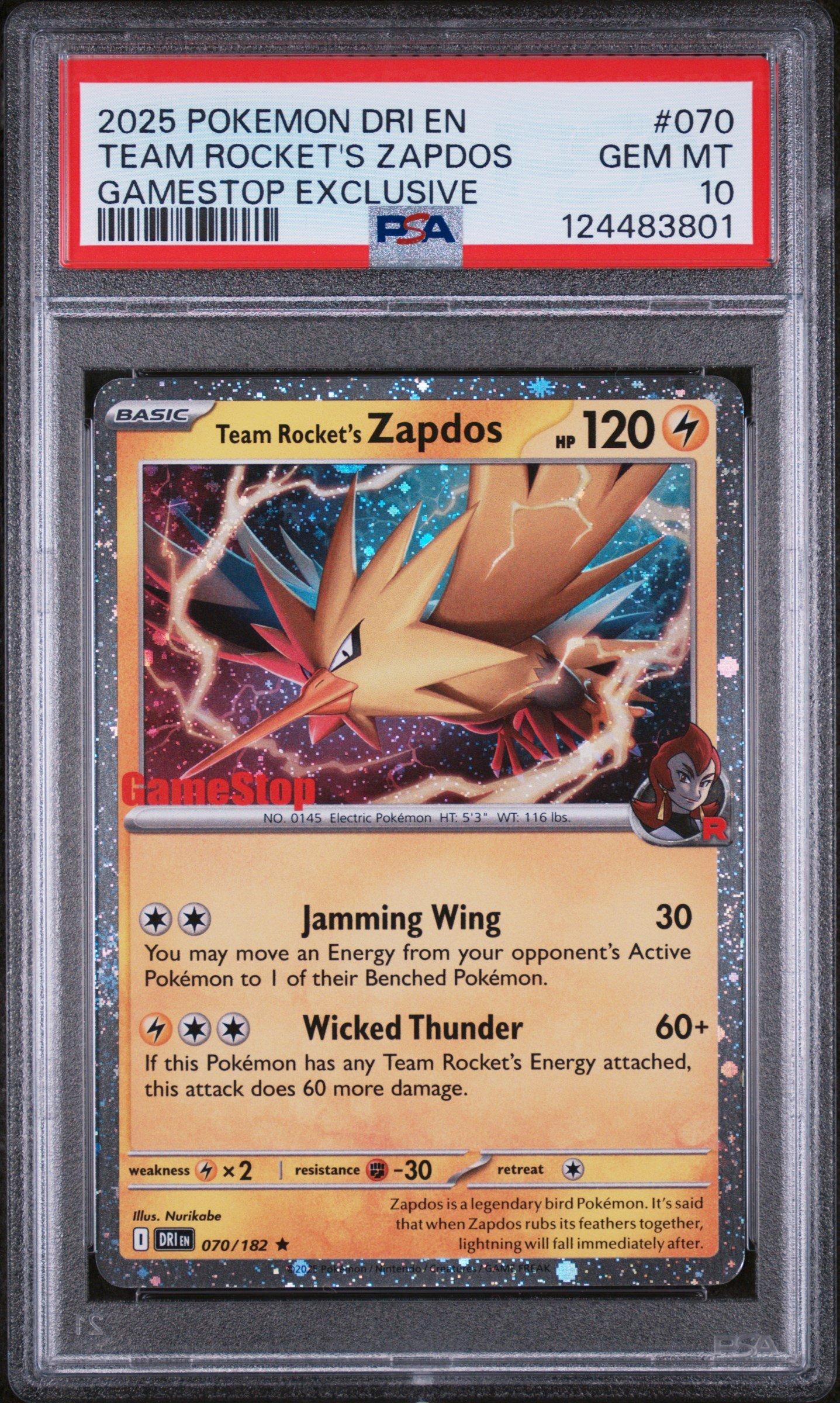 2025 Pokemon Dri En-destined Rivals 070 Team Rocket's Zapdos